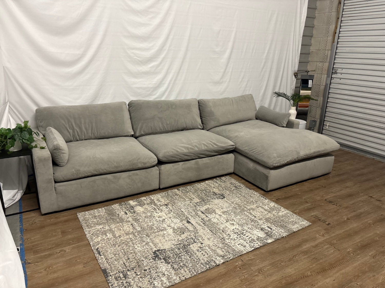 Grey Cloud Couch Sectional Sofa With Chaise Image #2 | Ivy Store