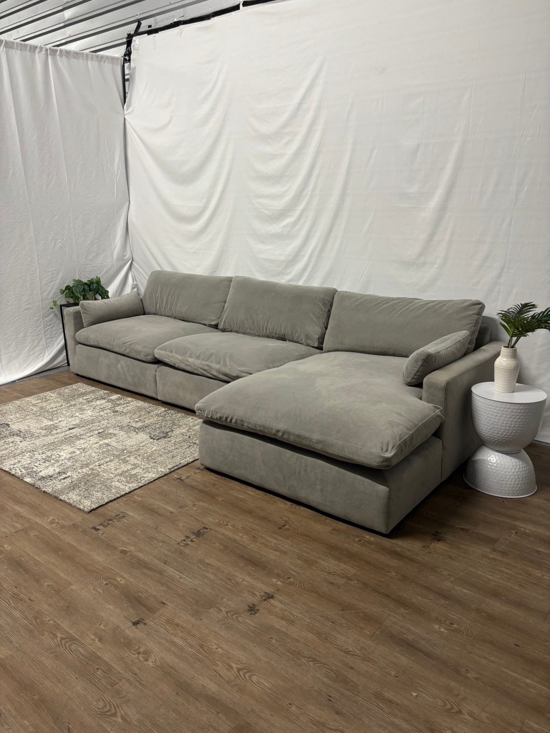Grey Cloud Couch Sectional Sofa With Chaise Image #1 | Ivy Store