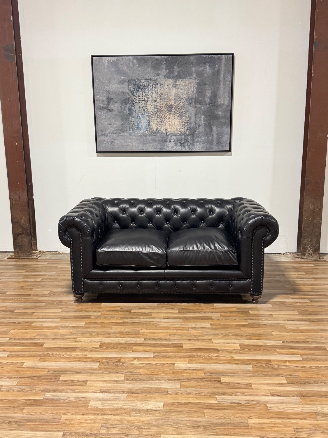 Black Leather Chesterfield Sofa (Retail $3,780) image | Ivy Store