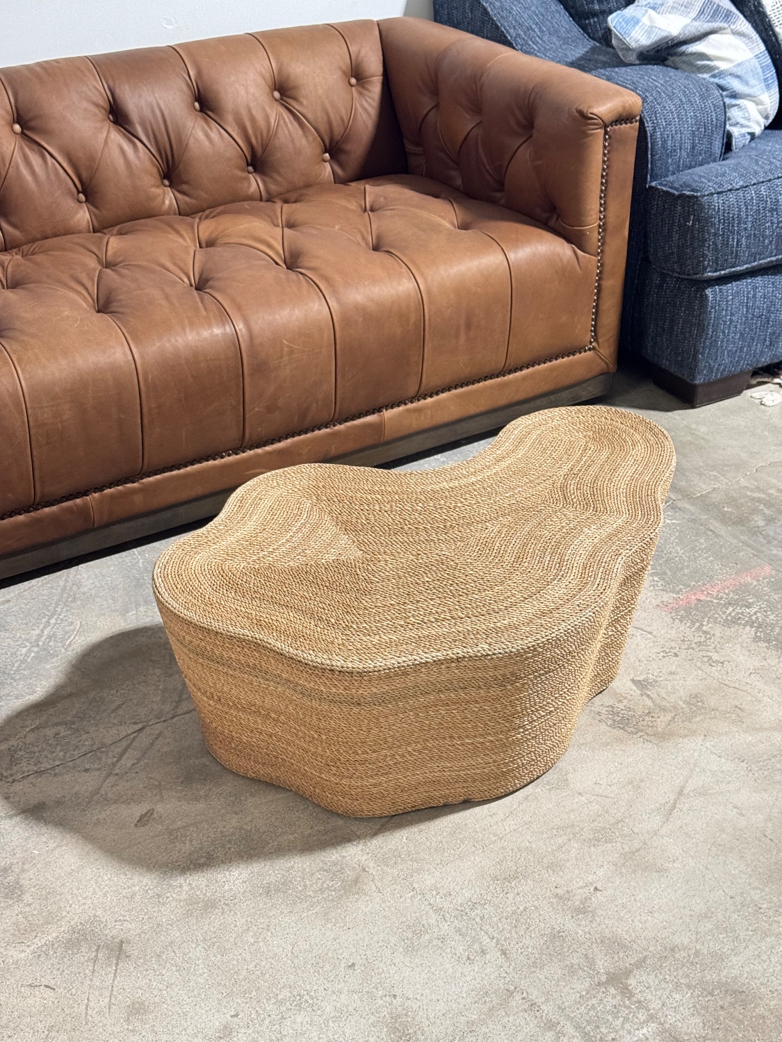 Curved Coastal Abaca Coffee Table  (Retail $1,820) Image #1 | Ivy Store