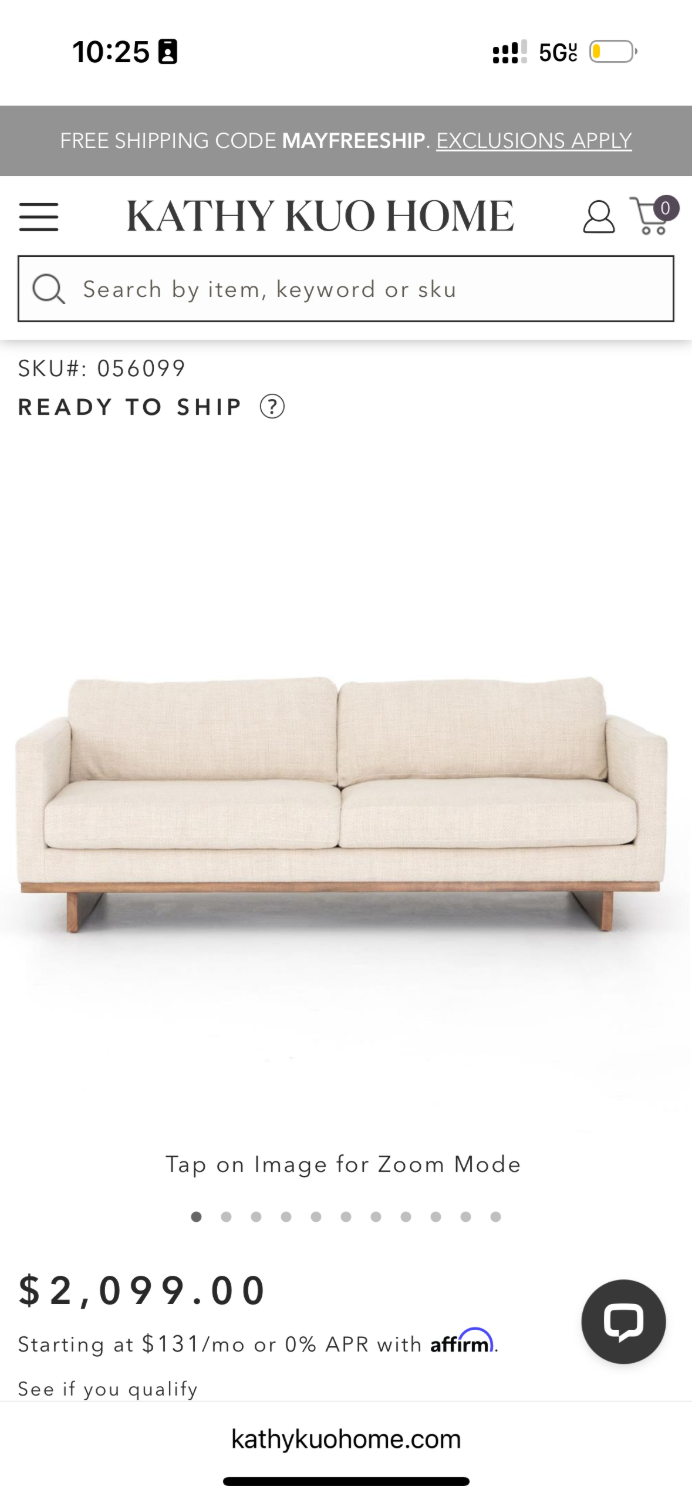 High End Performance Fabric Sofa (Retail $2099) Image #2 | Ivy Store