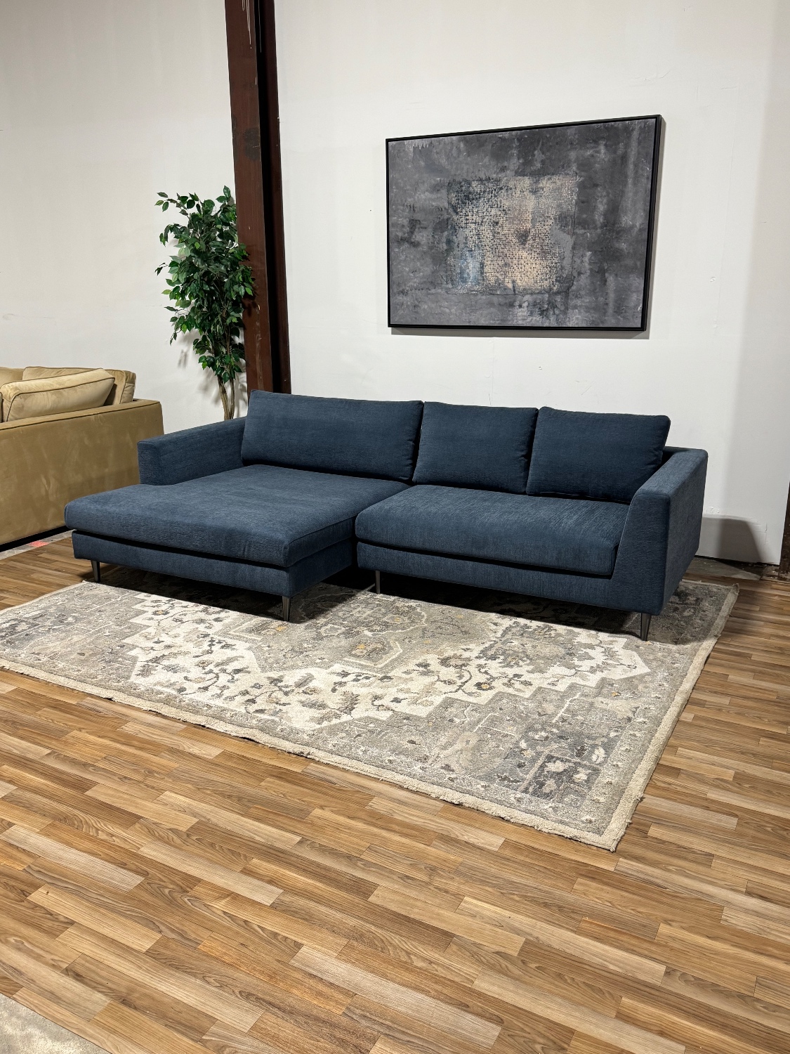 High End Blue Performance Fabric Sectional 🚛 Delivery Available Image #2 | Ivy Store
