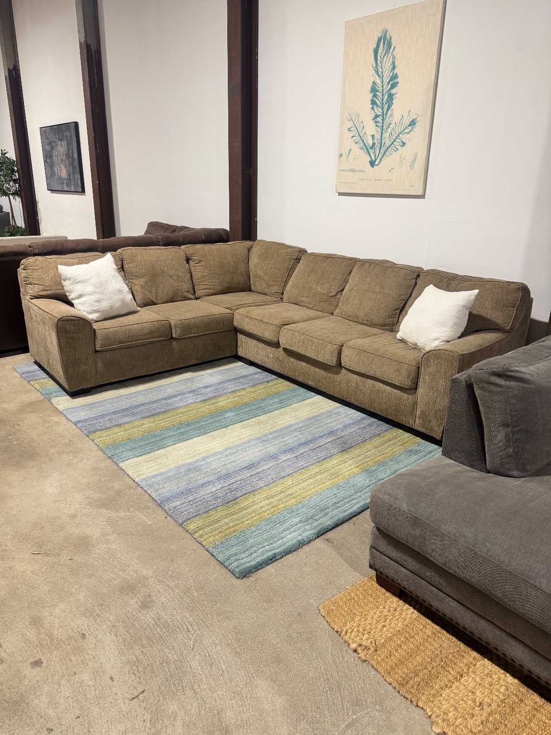 Tan 2-Piece Sectional Sofa 🚛 Delivery Available Image #1 | Ivy Store