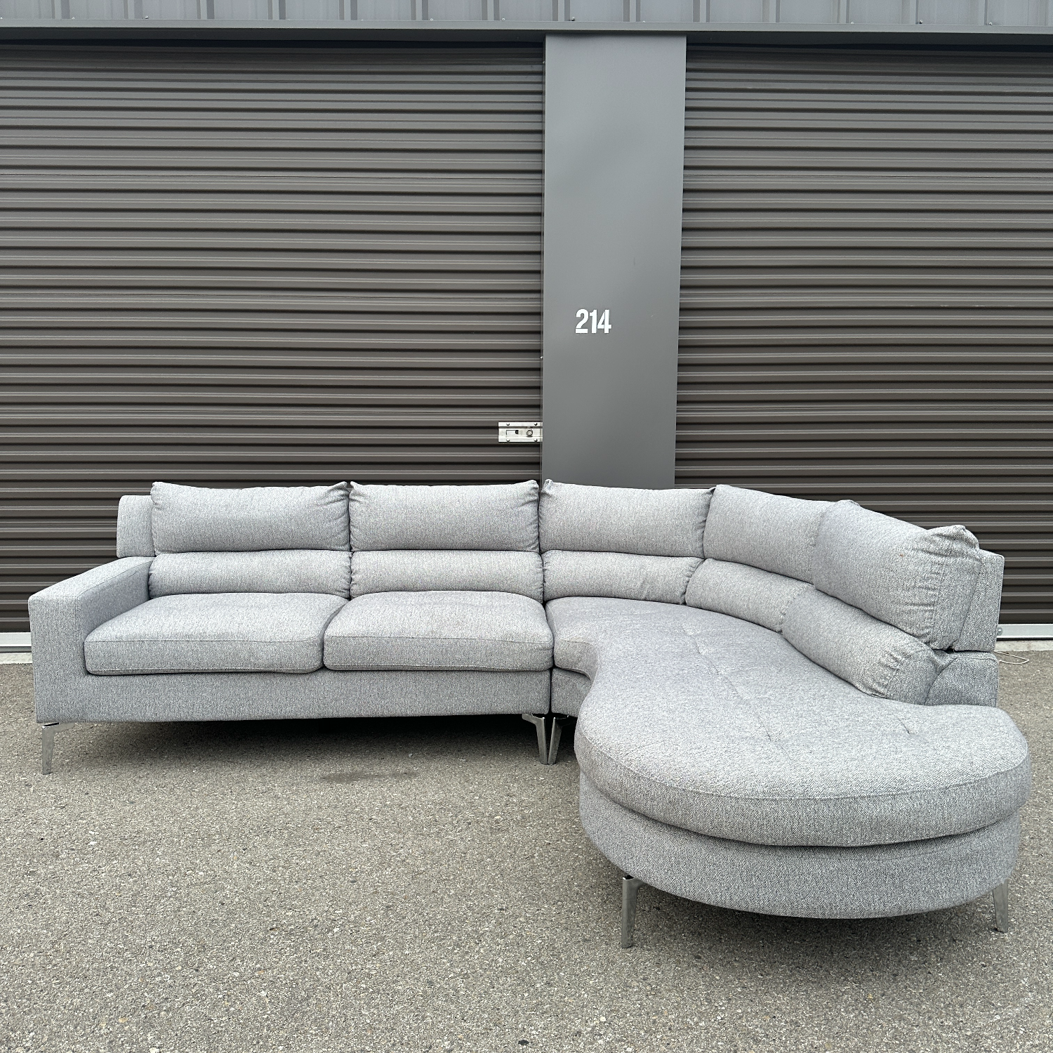 Light Grey Sectional - Free Delivery! Image #2 | Ivy Store