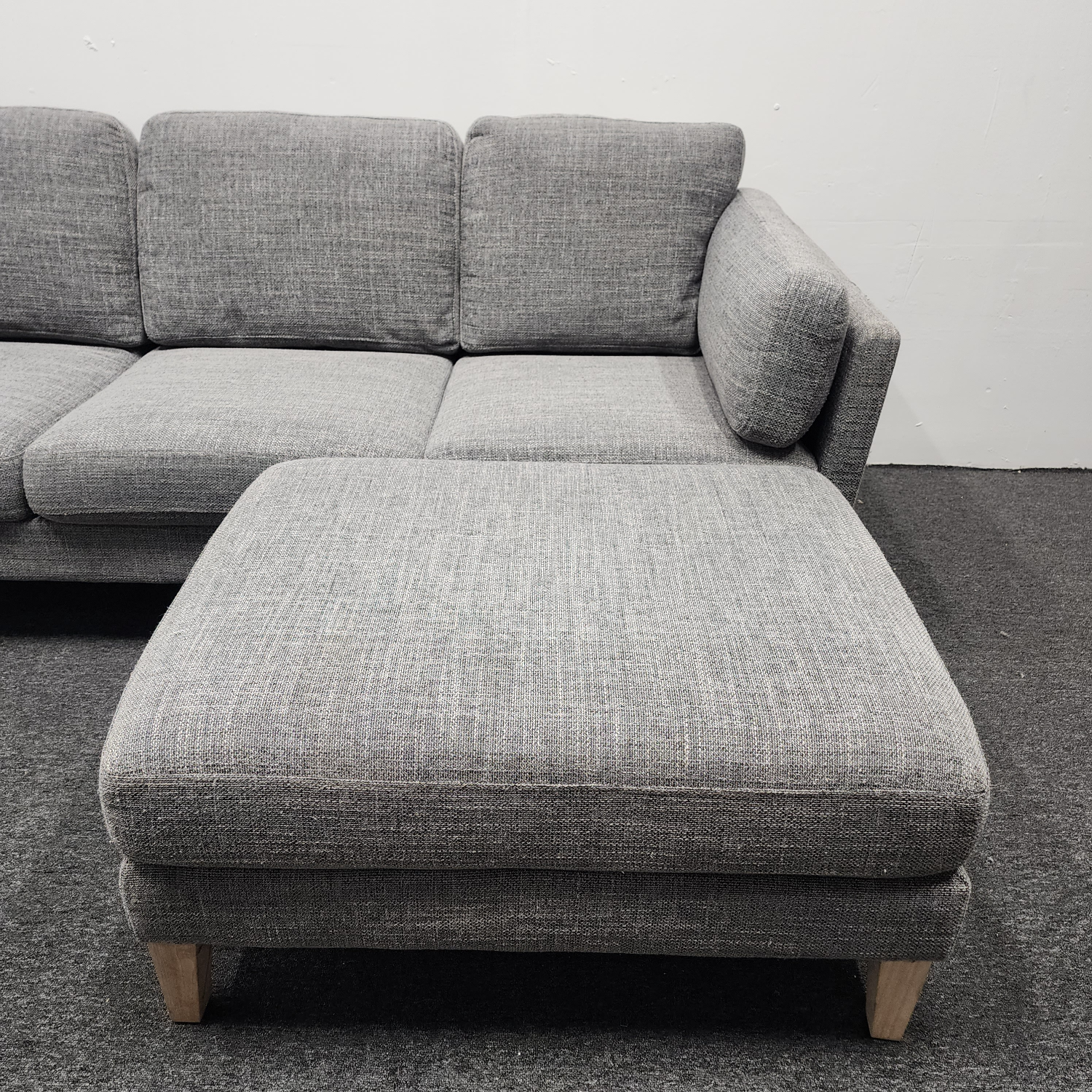 (45% OFF) Noelle Graphite Woven Sectional Sofa w/Ottoman FREE DELIVERY image | Ivy Store