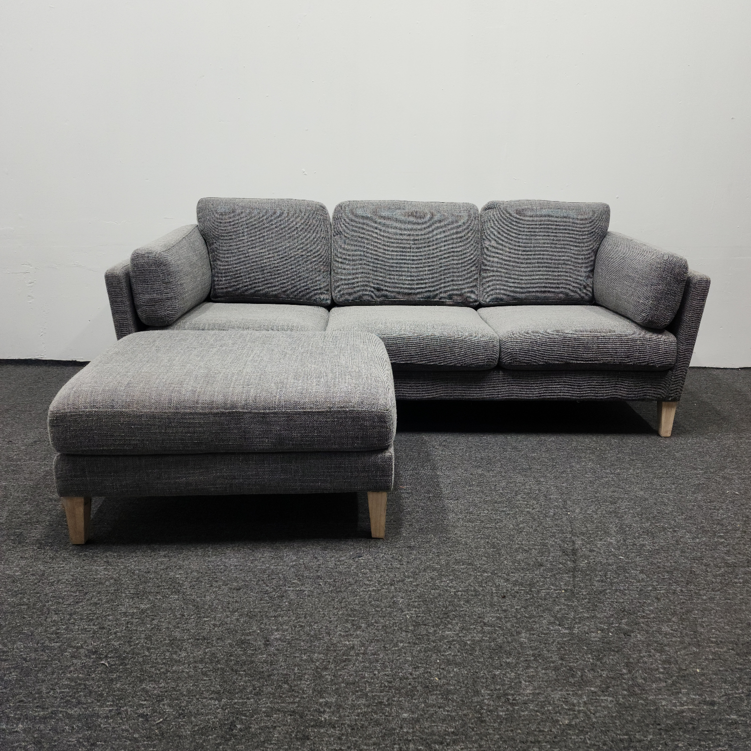 (45% OFF) Noelle Graphite Woven Sectional Sofa w/Ottoman FREE DELIVERY image | Ivy Store