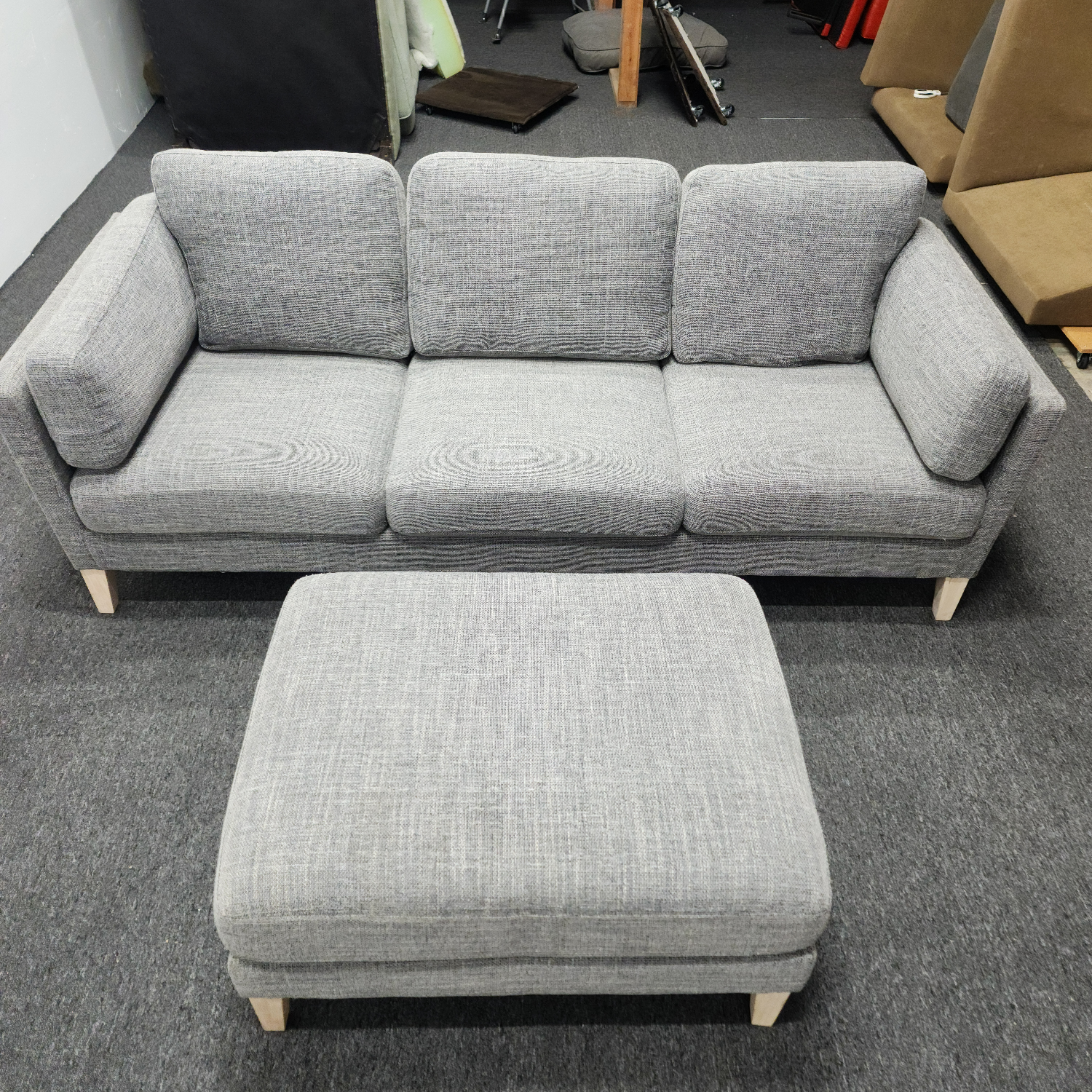 (45% OFF) Noelle Graphite Woven Sectional Sofa w/Ottoman FREE DELIVERY image | Ivy Store