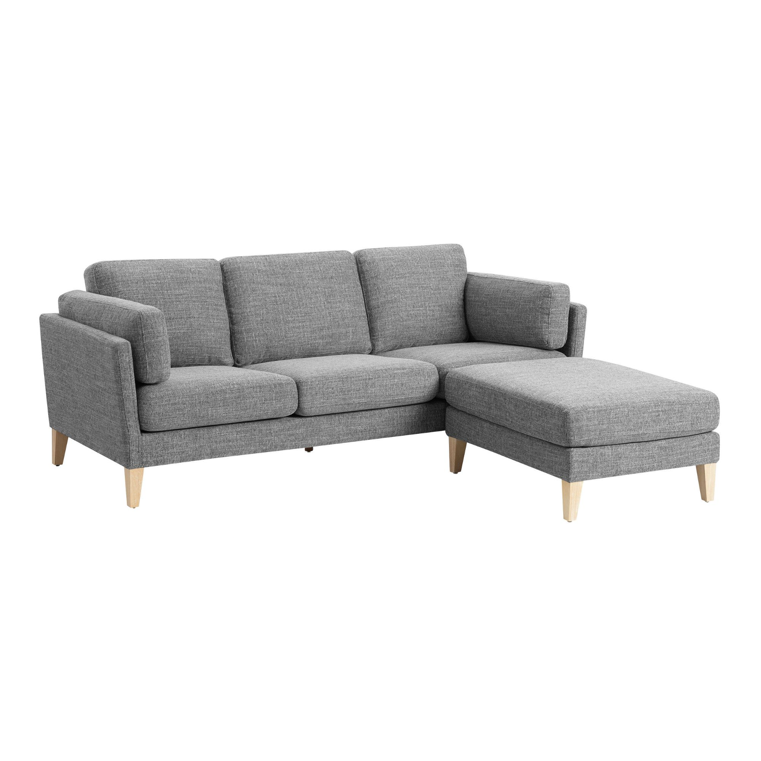 (45% OFF) Noelle Graphite Woven Sectional Sofa w/Ottoman FREE DELIVERY image | Ivy Store