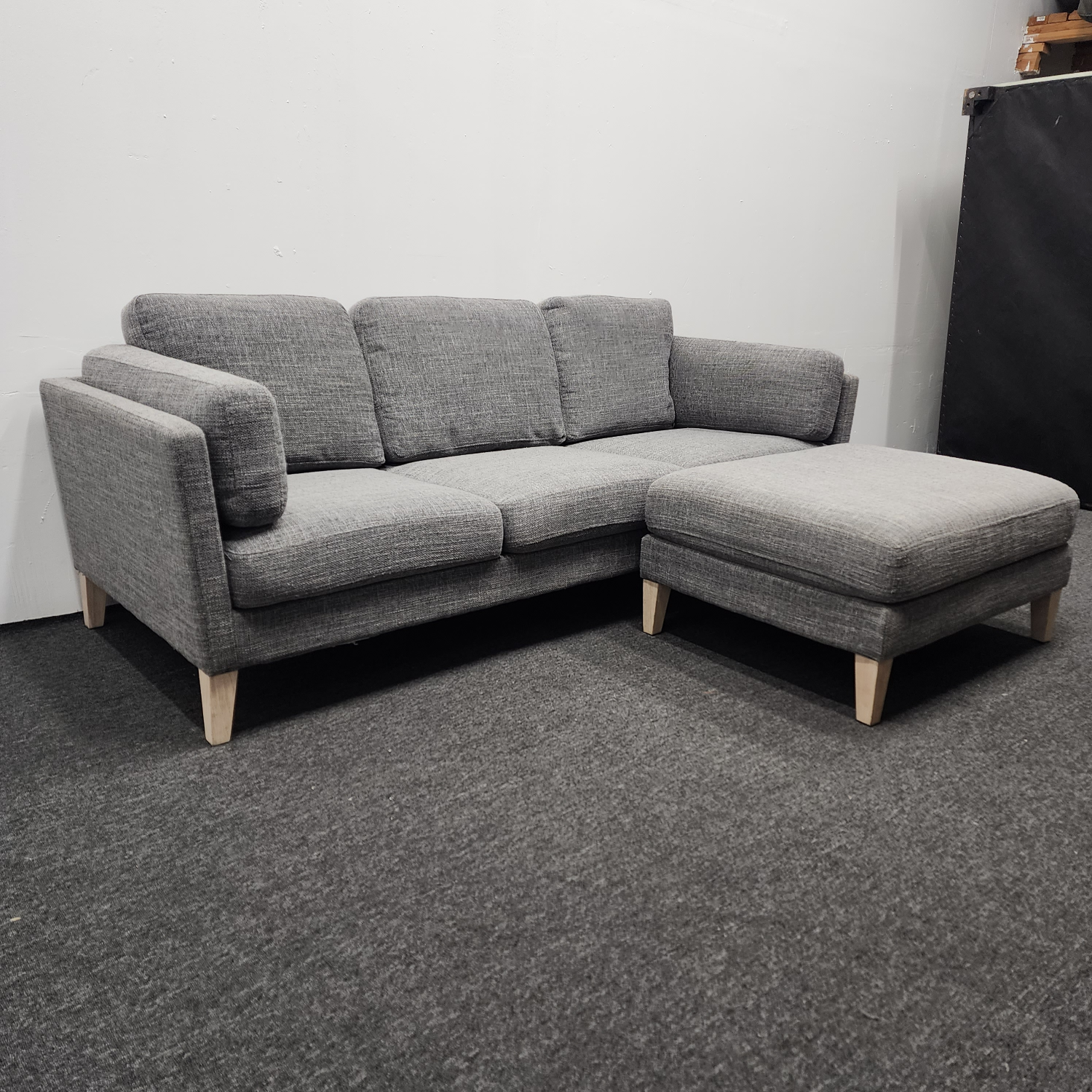 (45% OFF) Noelle Graphite Woven Sectional Sofa w/Ottoman FREE DELIVERY image | Ivy Store