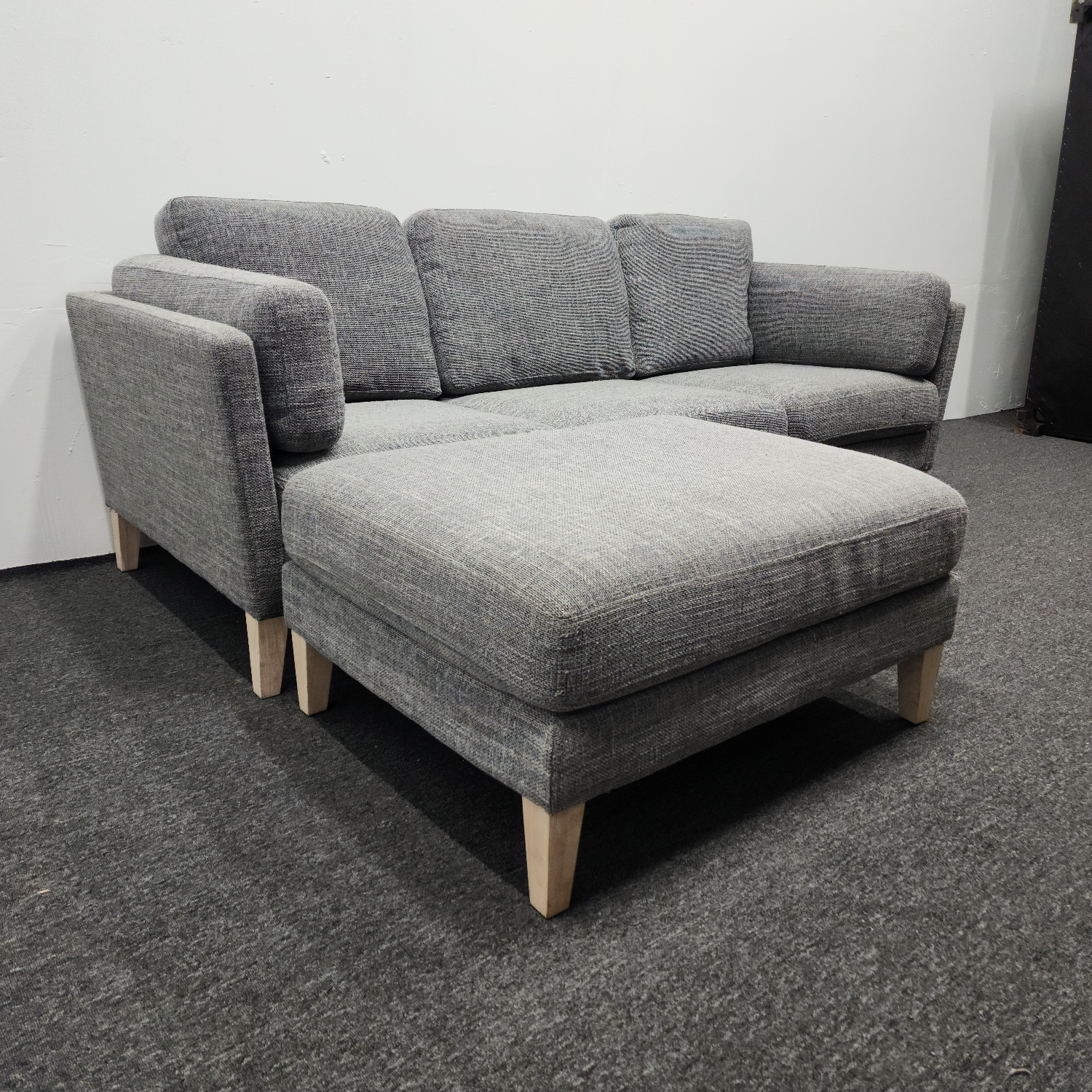 (45% OFF) Noelle Graphite Woven Sectional Sofa w/Ottoman FREE DELIVERY image | Ivy Store