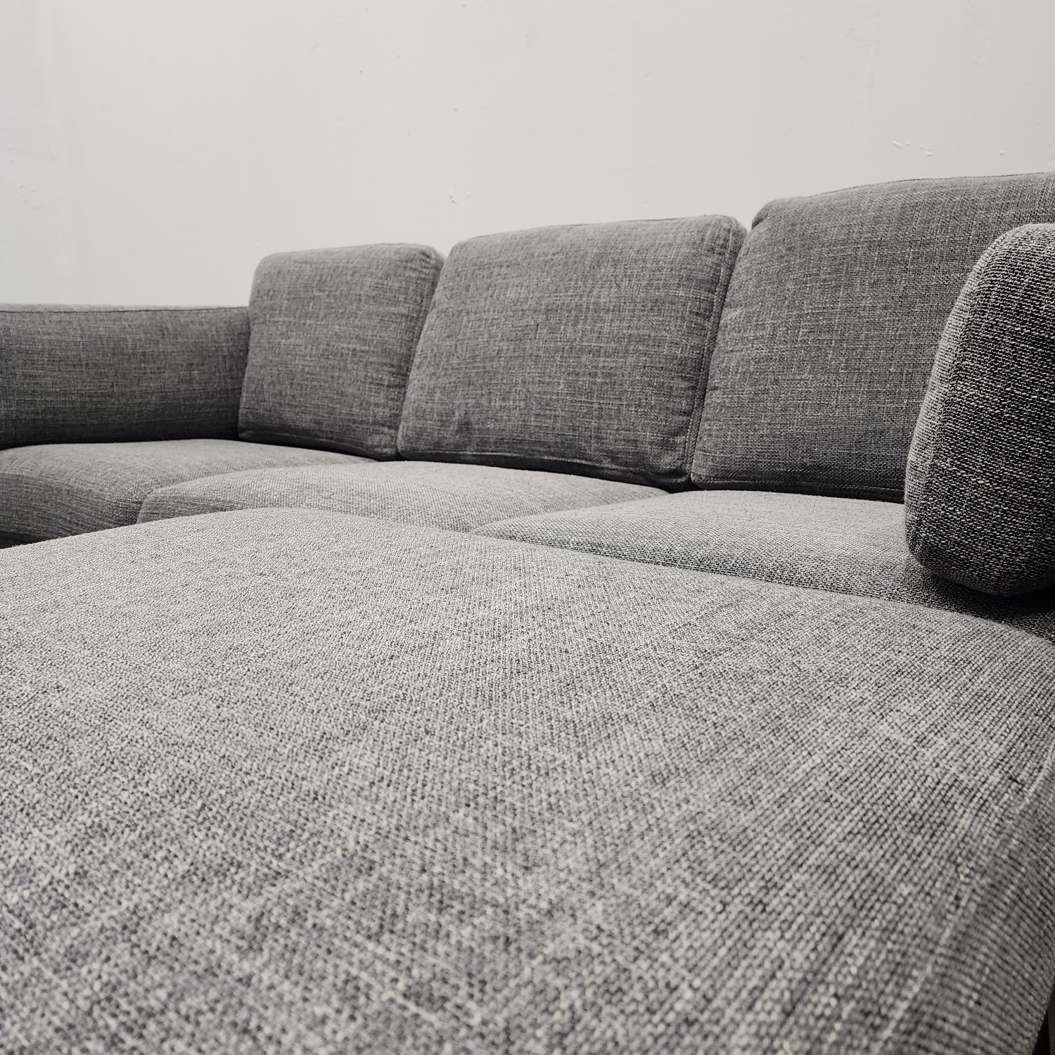 (45% OFF) Noelle Graphite Woven Sectional Sofa w/Ottoman FREE DELIVERY image | Ivy Store