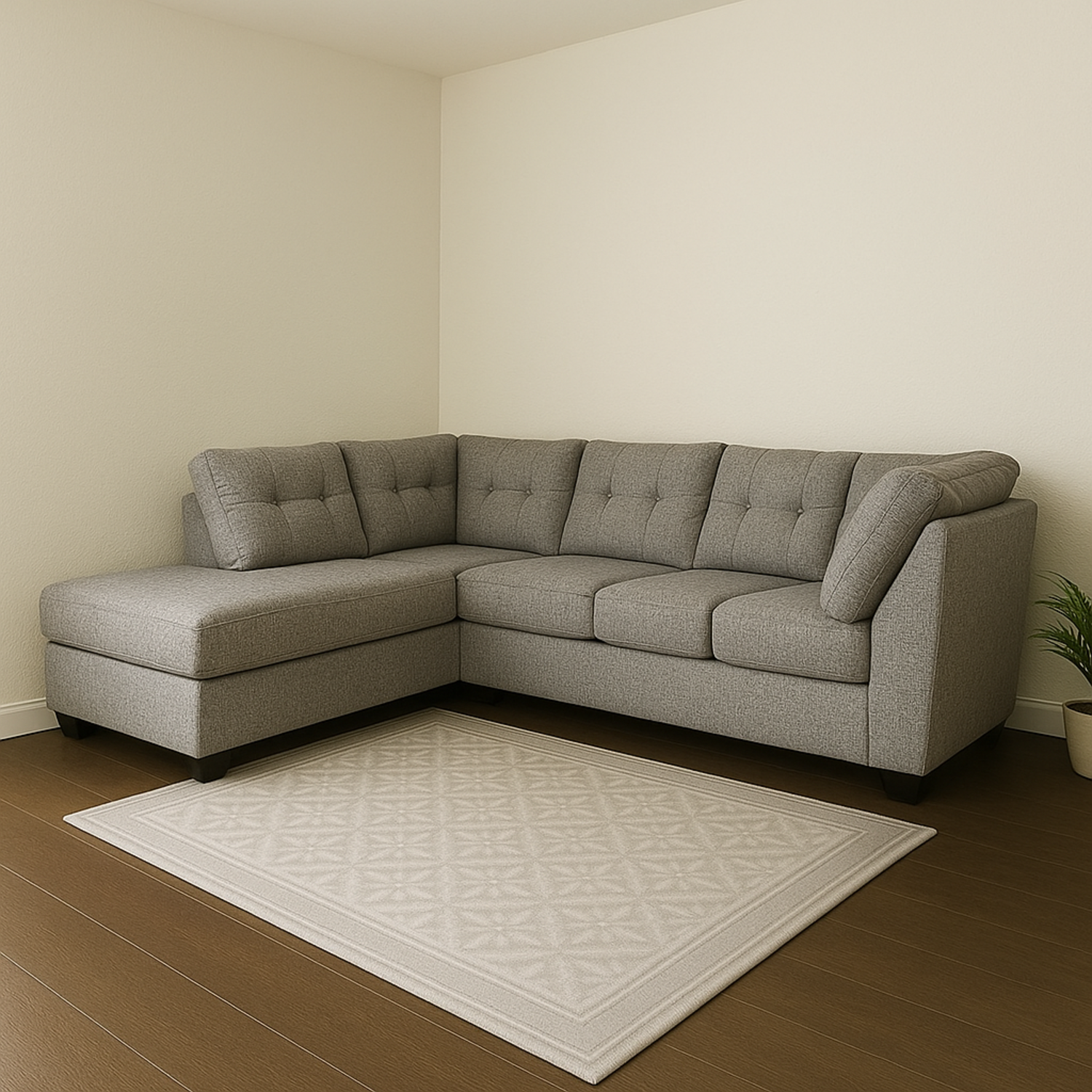 Large Ashley Furniture Dark Gray Corner L Shaped Sectional Couch Image #2 | Ivy Store