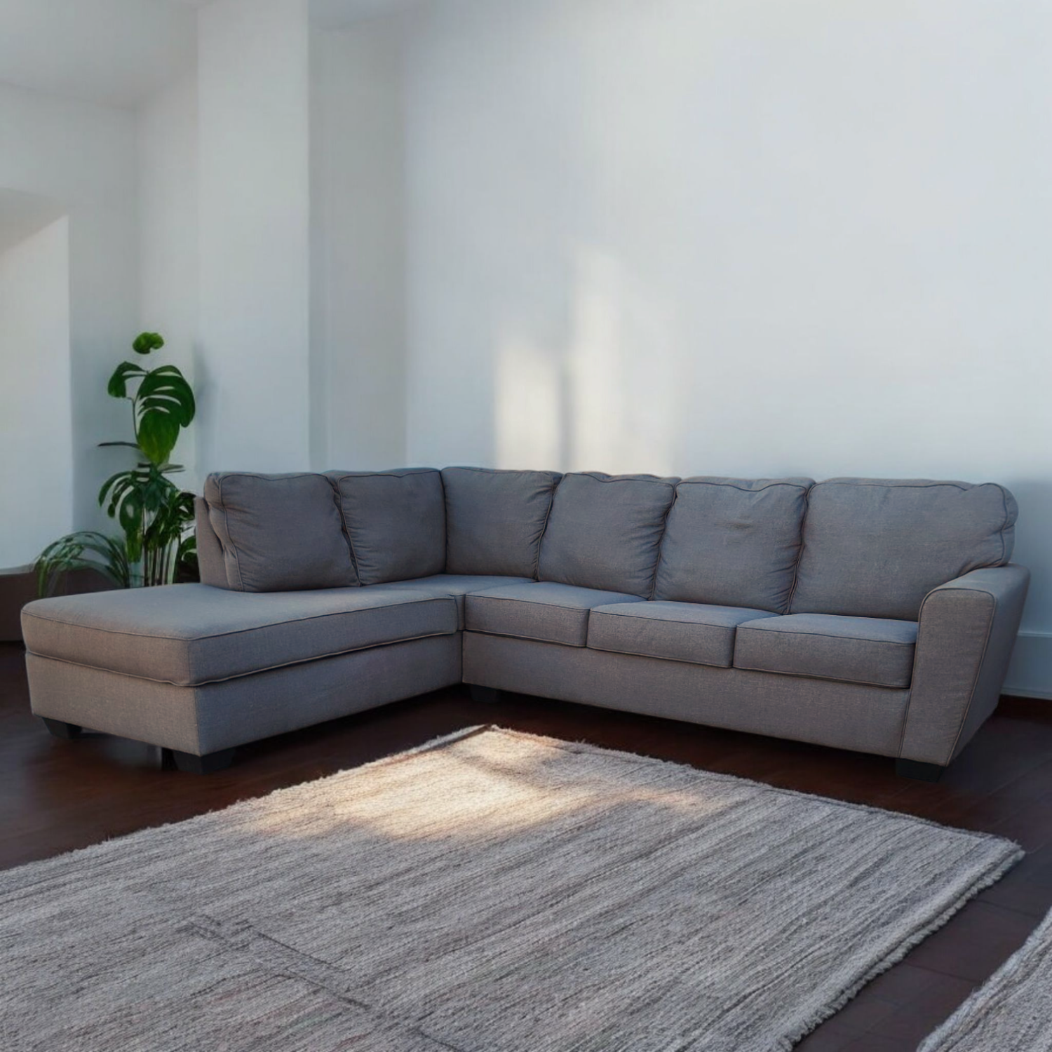 Ashley Furniture Charcoal Gray Corner L Shaped Sectional Couch Image #2 | Ivy Store