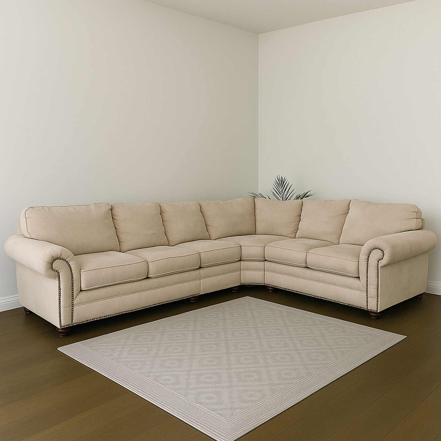 Extra Large Marks & Cohen Beige L Shaped Sectional Couch image | Ivy Store
