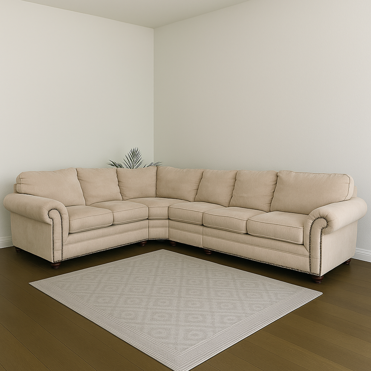 Extra Large Marks & Cohen Beige L Shaped Sectional Couch image | Ivy Store