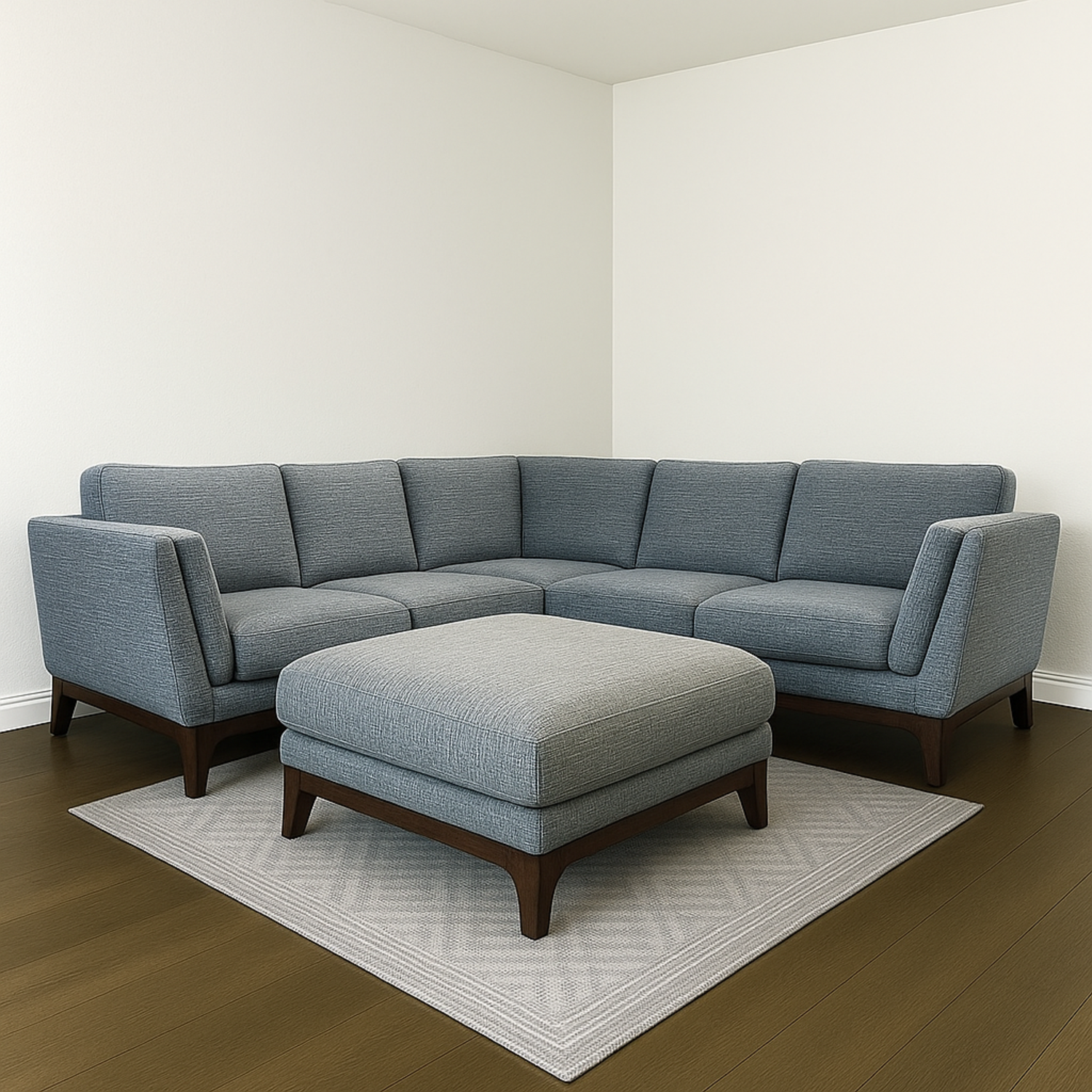 Article Ceni Gray Sectional Couch with Ottoman Image #1 | Ivy Store