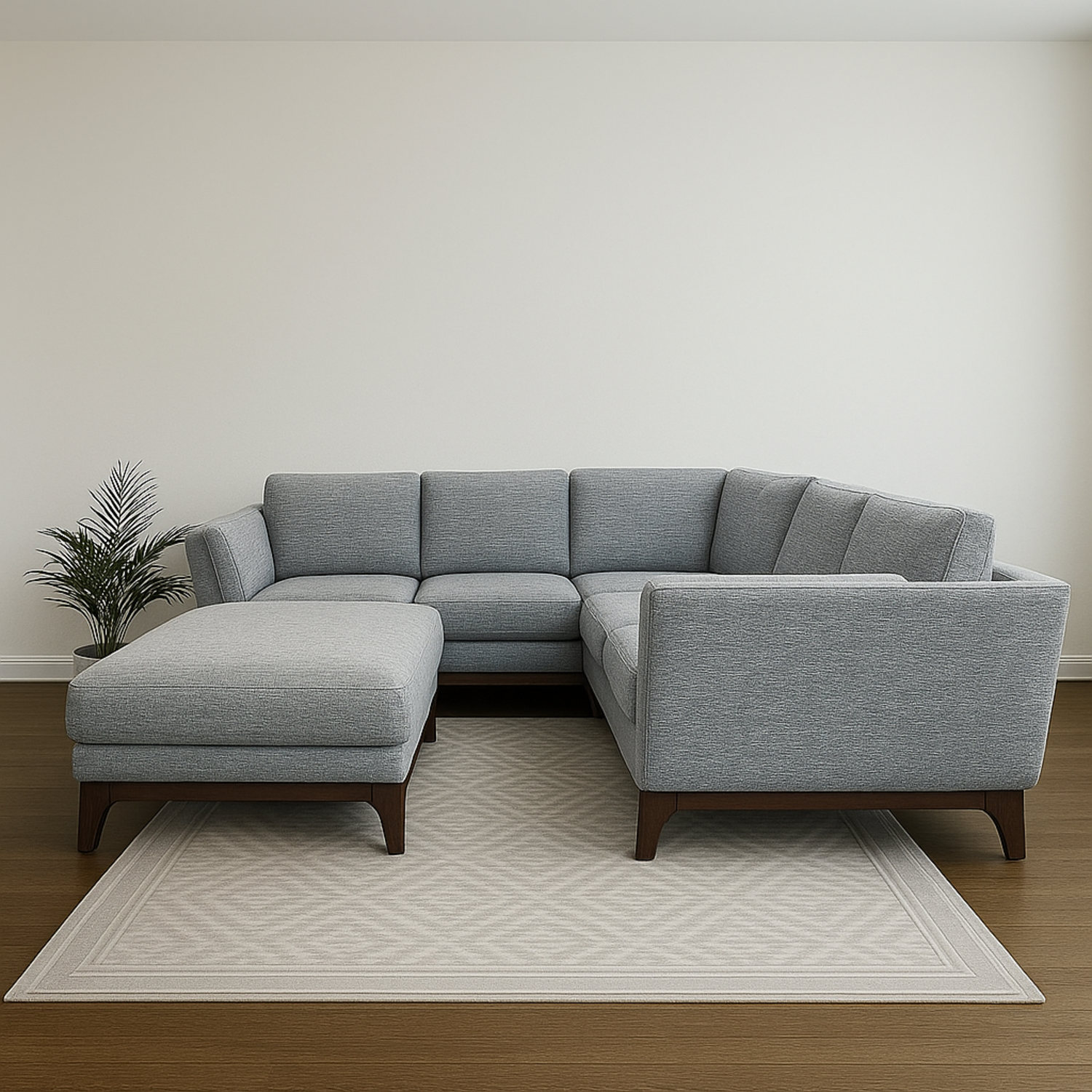 Article Ceni Gray Sectional Couch with Ottoman Image #2 | Ivy Store