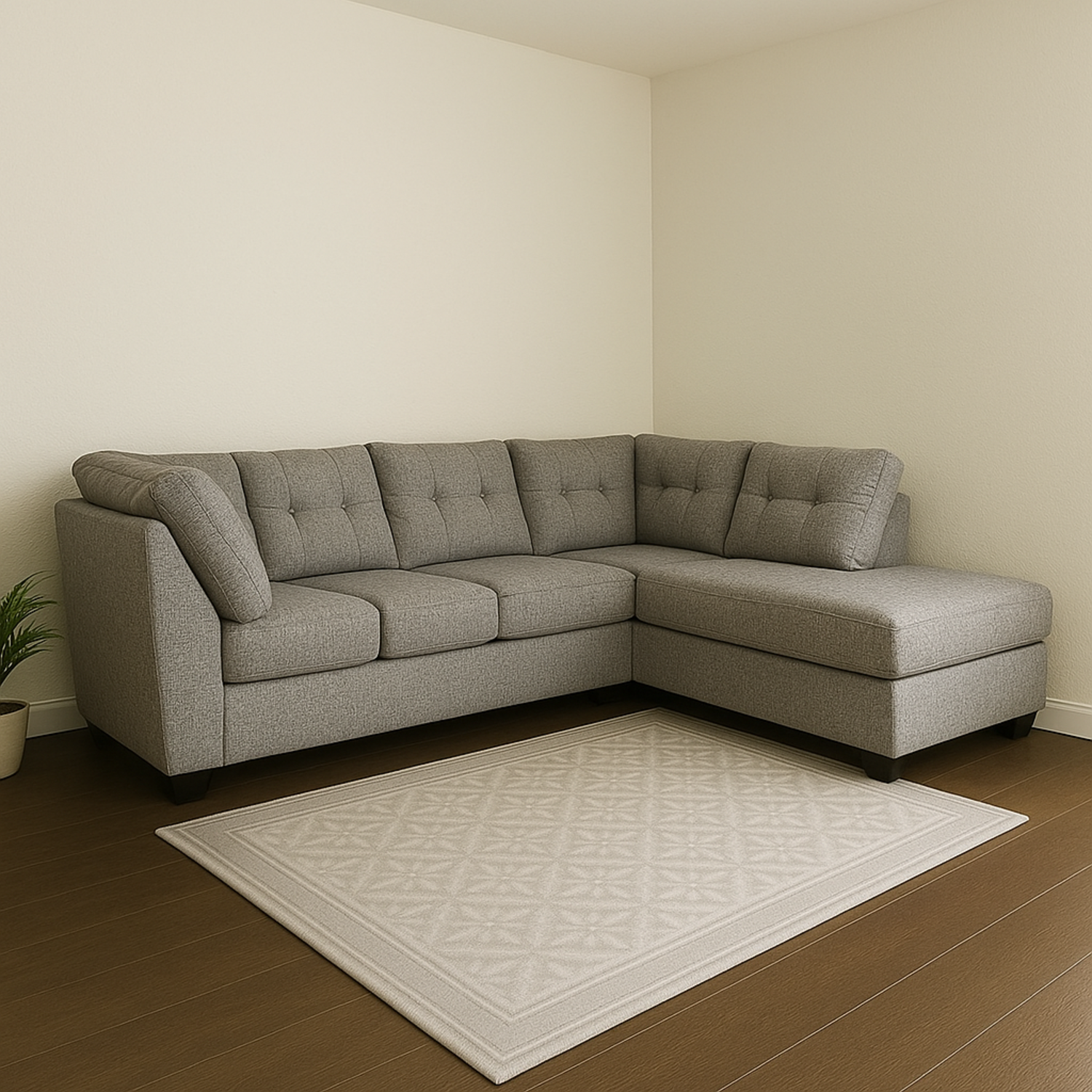 Large Ashley Furniture Dark Gray Corner L Shaped Sectional Couch Image #2 | Ivy Store