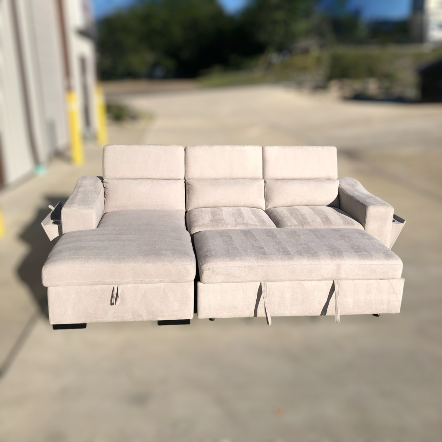 Roxana Fabric Sleeper Sofa W/ Storage Chaise 🚛DELIVERY AVAILABLE  Image #2 | Ivy Store