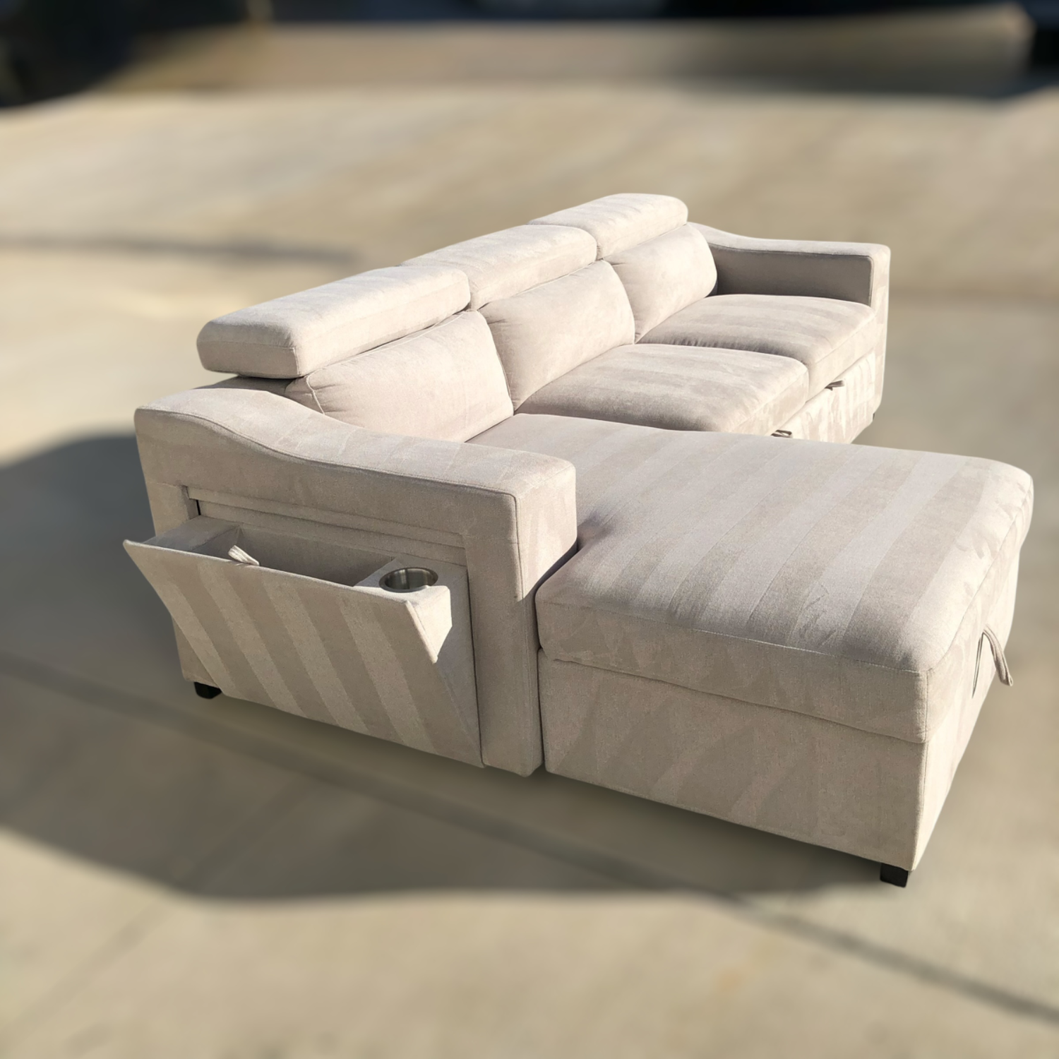 Roxana Fabric Sleeper Sofa W/ Storage Chaise 🚛DELIVERY AVAILABLE  image | Ivy Store