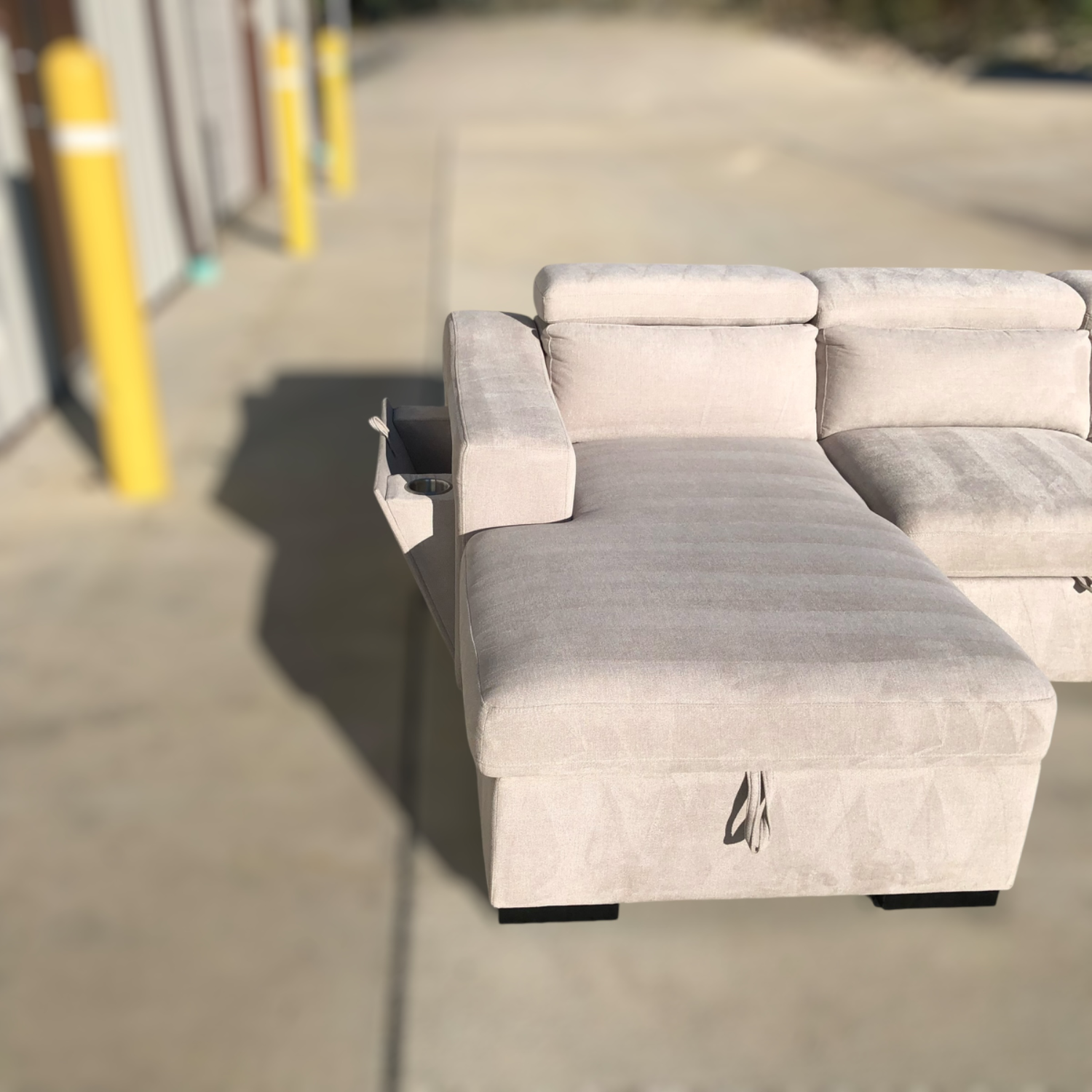 Roxana Fabric Sleeper Sofa W/ Storage Chaise 🚛DELIVERY AVAILABLE  image | Ivy Store