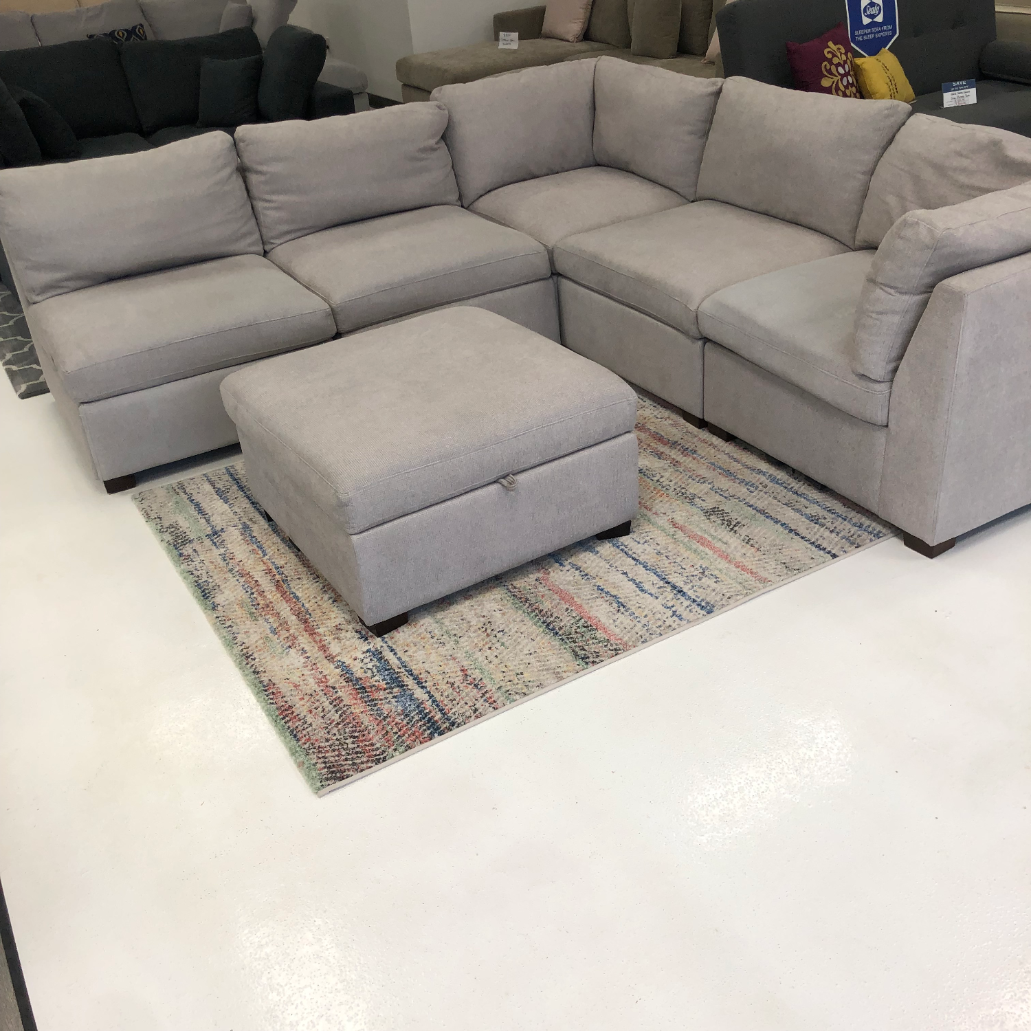 Thomasville Rockford 6PC Fabric Modular Sectional W 2 PWR Footrests 🚛DELIVERY A Image #1 | Ivy Store