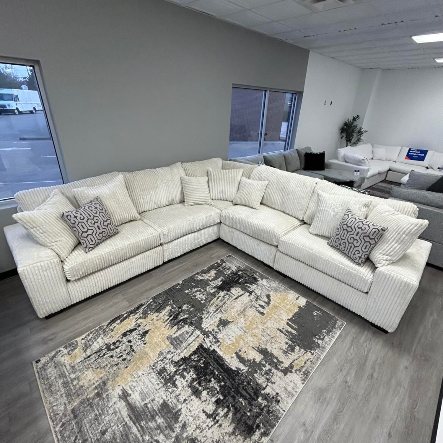 *NEW* 5 PC IVORY Modular Sectional 🚛 FREE DELIVERY AVAILABLE Image #1 | Ivy Store