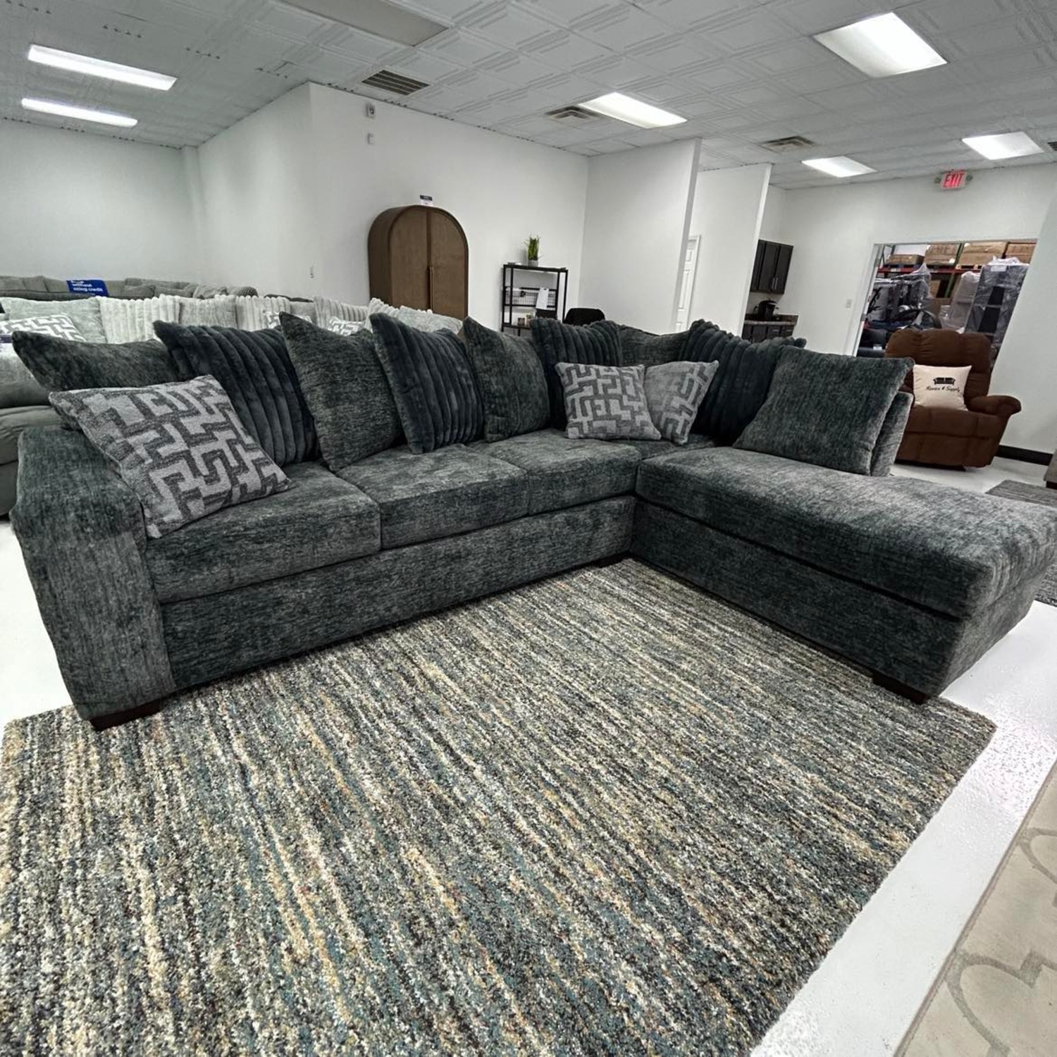 2-Piece Dark Gray Sectional Image #1 | Ivy Store