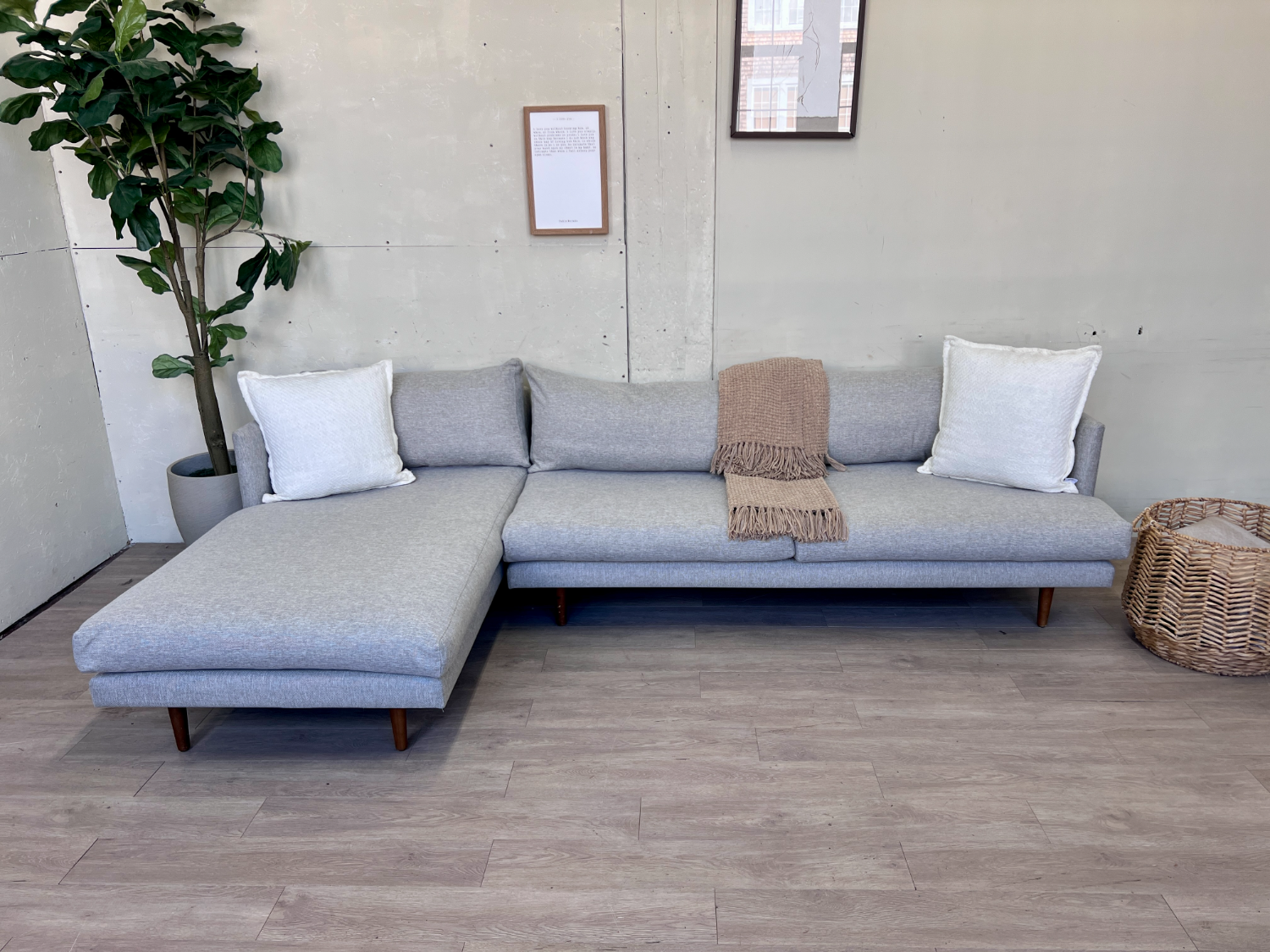 FREE DELIVERY! 🚚 - Article “Burrard” Seasalt Gray MCM Sectional Couch with Chaise Image #2 | Ivy Store