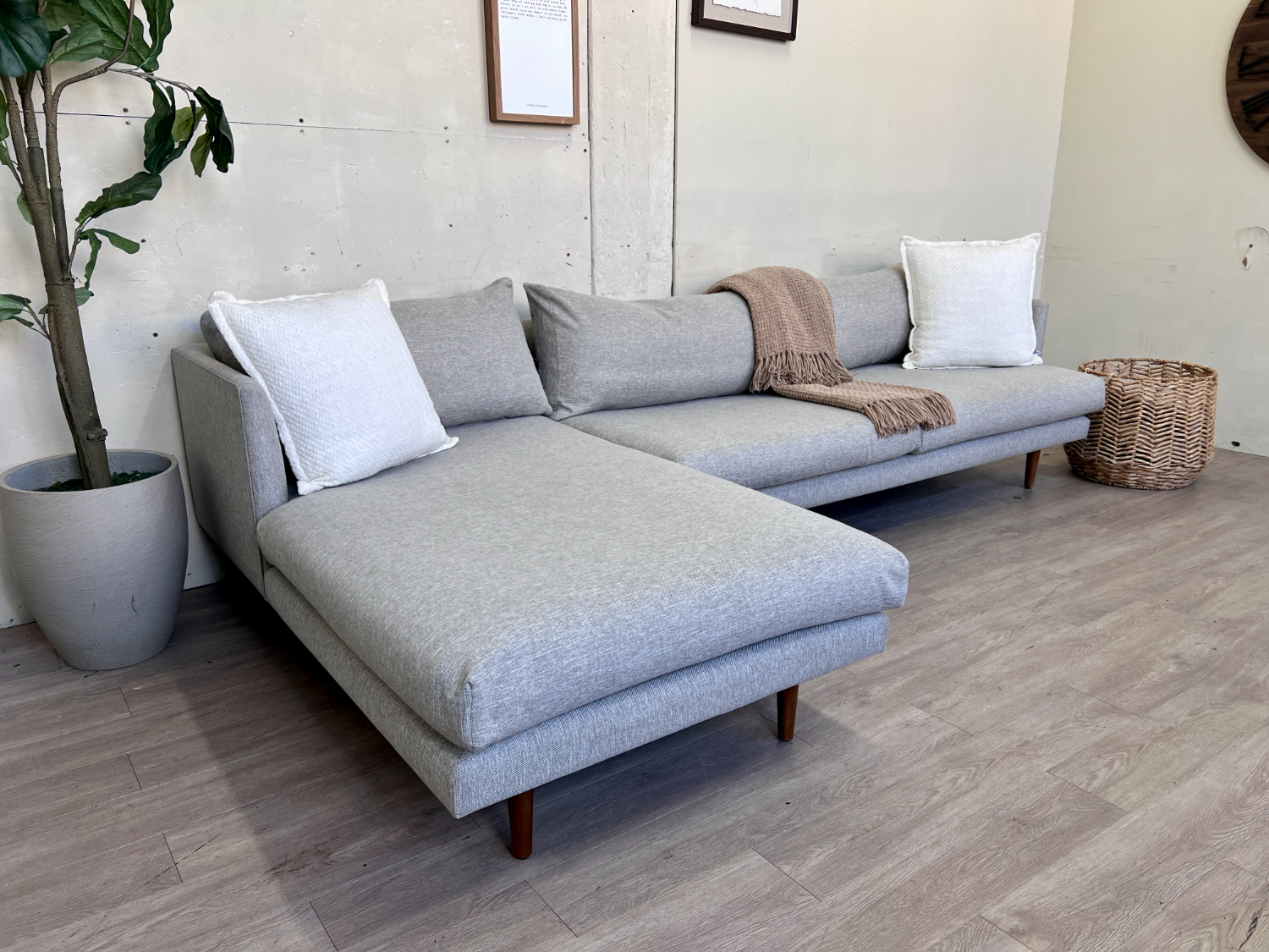 FREE DELIVERY! 🚚 - Article “Burrard” Seasalt Gray MCM Sectional Couch with Chaise Image #1 | Ivy Store