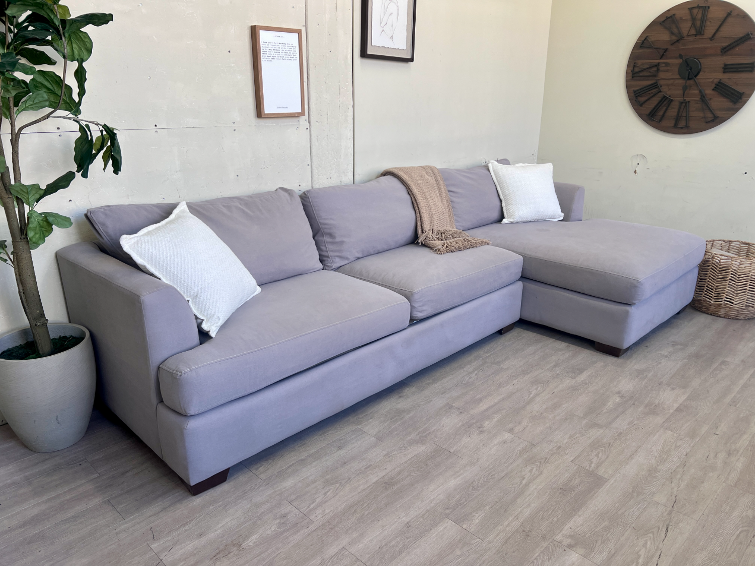 FREE DELIVERY! 🚚 - Gray Modern Deep-Seated Sectional Couch with Chaise Image #1 | Ivy Store