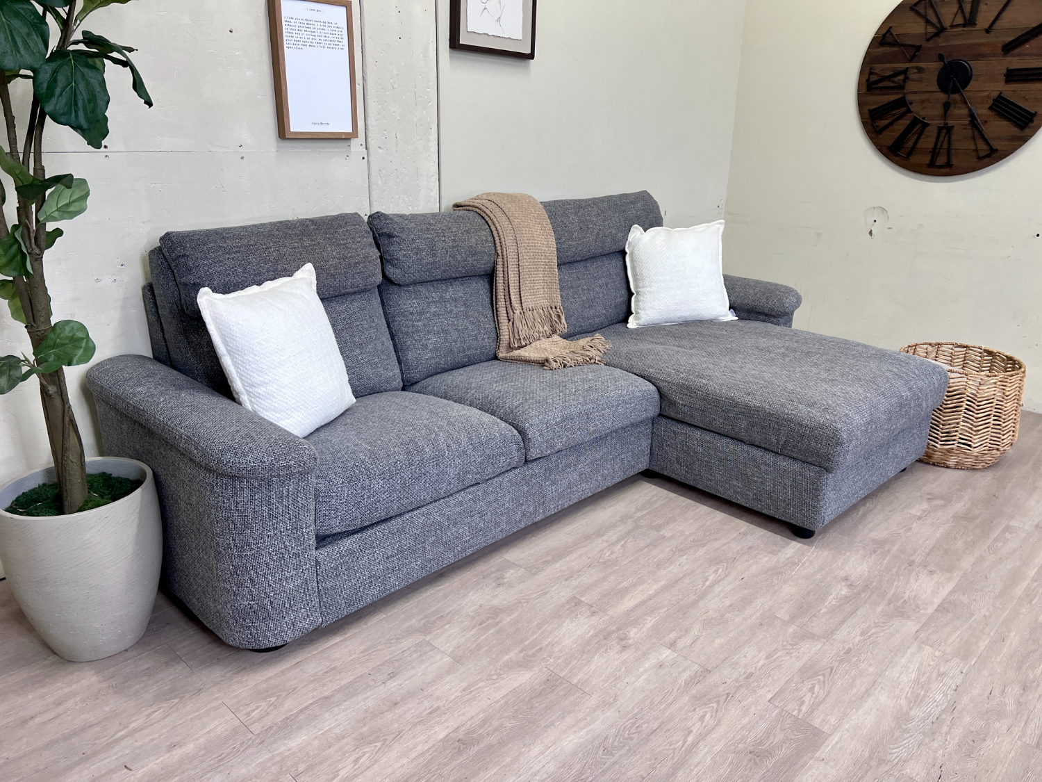 FREE DELIVERY! 🚚 - IKEA “Lidhult” Gray Modern Tufted Sectional Couch with Storage Chaise image | Ivy Store