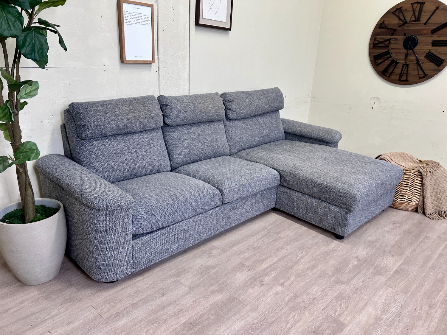 FREE DELIVERY! 🚚 - IKEA “Lidhult” Gray Modern Tufted Sectional Couch with Storage Chaise image | Ivy Store