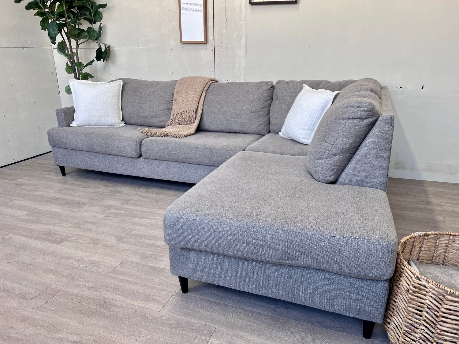 FREE DELIVERY! 🚚 - Gray MCM Deep-Seated Sectional Couch with Chaise image | Ivy Store