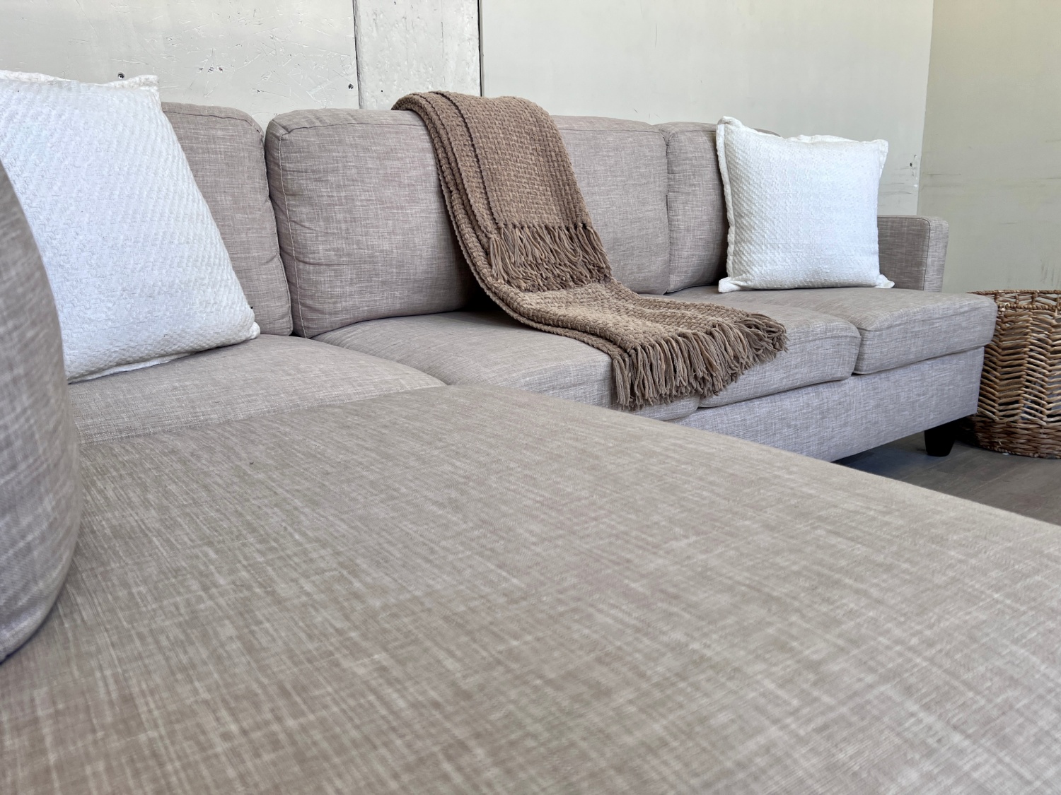 FREE DELIVERY! 🚚 - Beige Modern Sectional Couch with Chaise Image #2 | Ivy Store