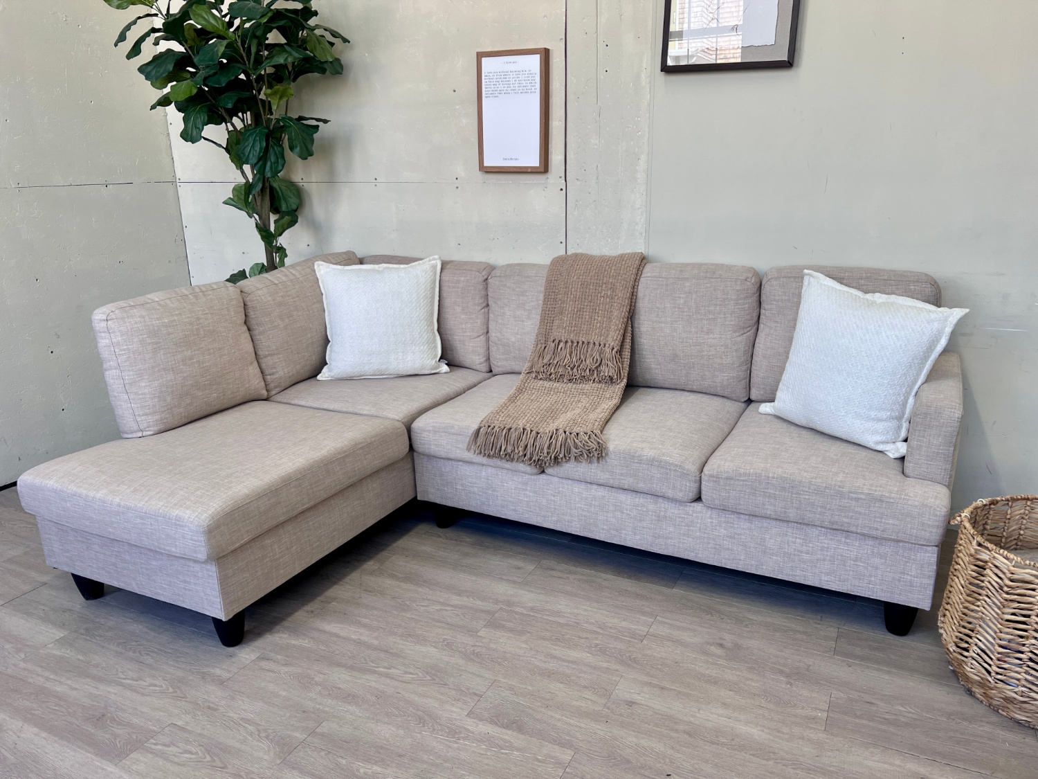 FREE DELIVERY! 🚚 - Beige Modern Sectional Couch with Chaise Image #1 | Ivy Store