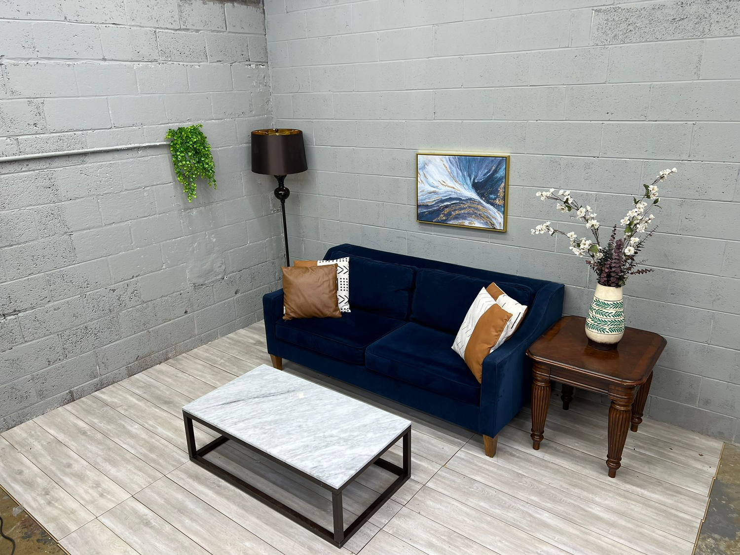 ( Free Delivery ) West Elm Paidge Blue Couch Image #2 | Ivy Store