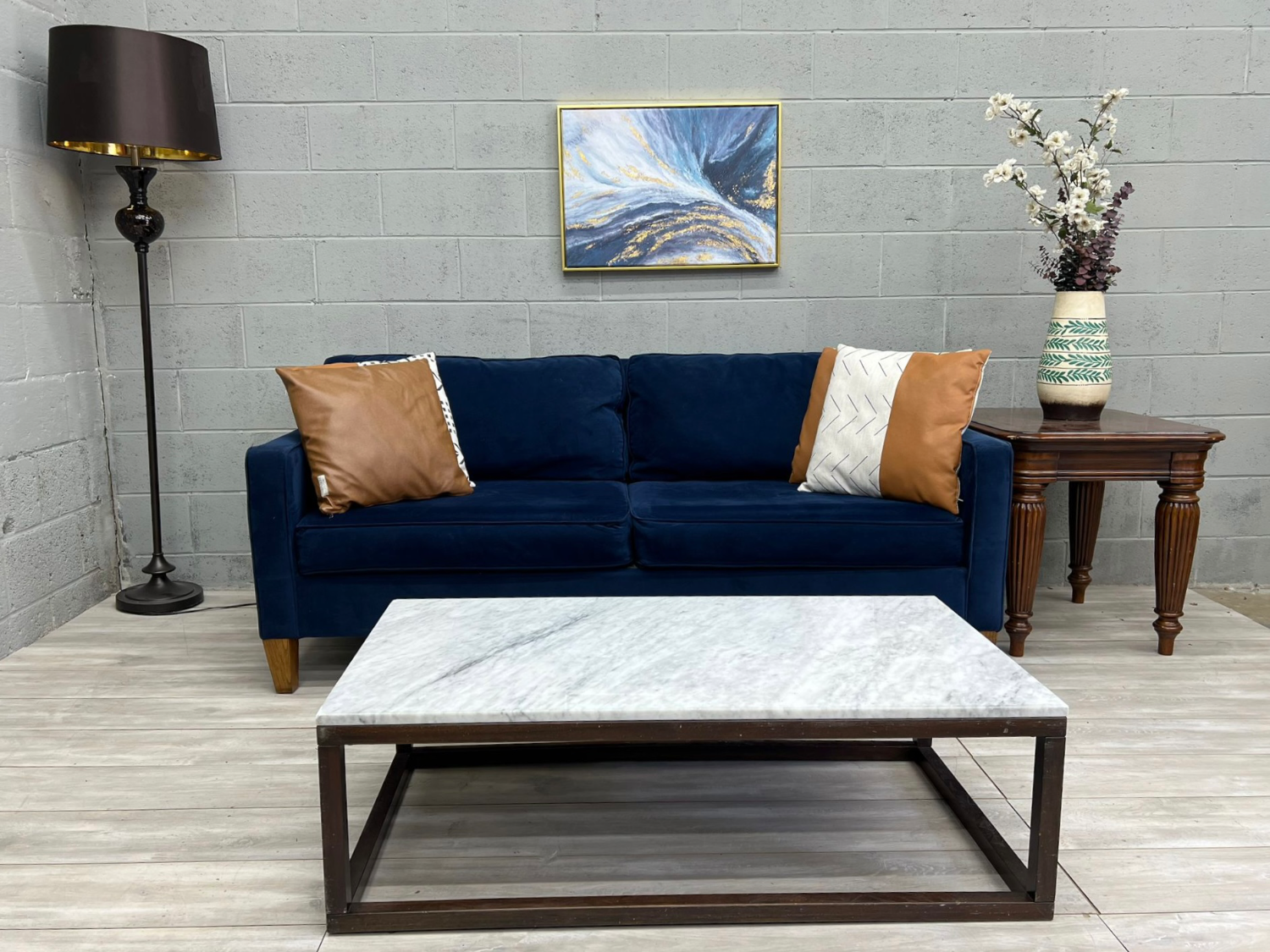 ( Free Delivery ) West Elm Paidge Blue Couch Image #1 | Ivy Store
