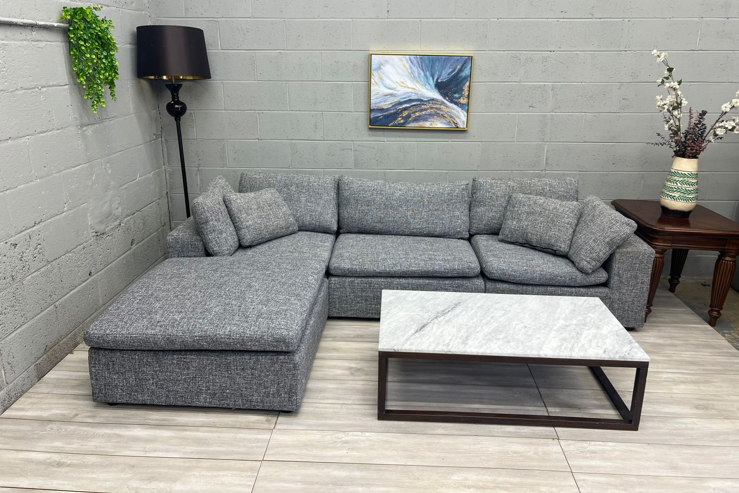 ( Free Delivery ) Sleek Gray Cloud Modular Sectional Couch image | Ivy Store