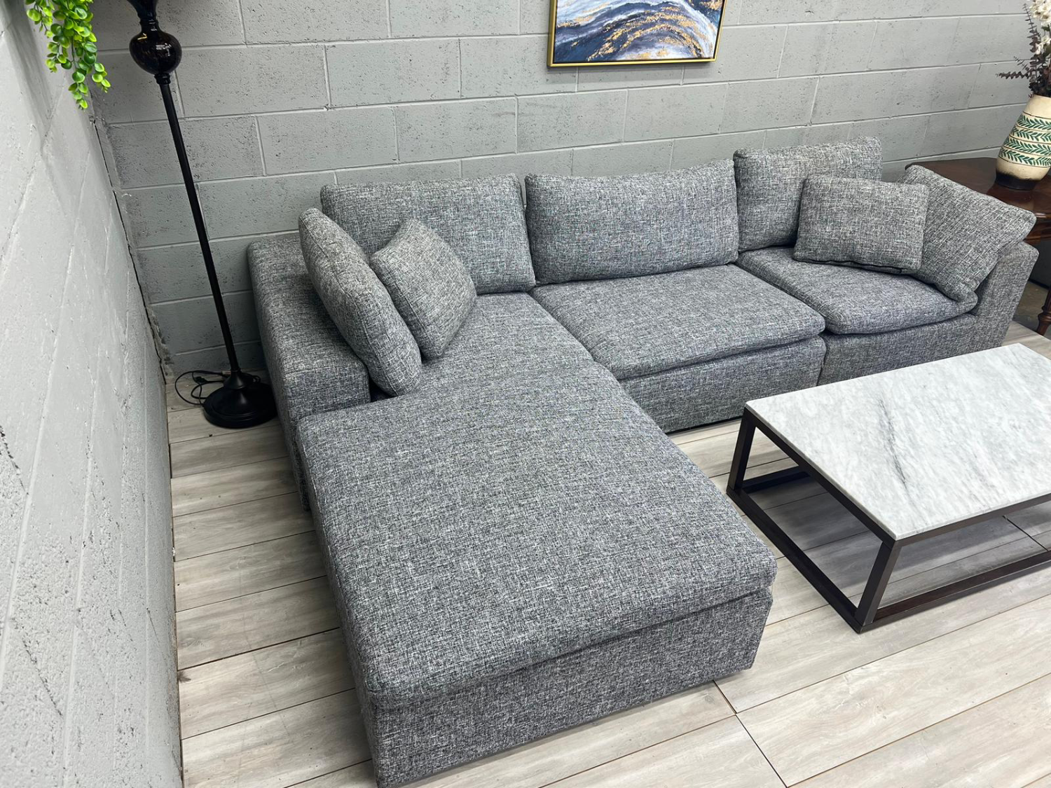 ( Free Delivery ) Sleek Gray Cloud Modular Sectional Couch image | Ivy Store