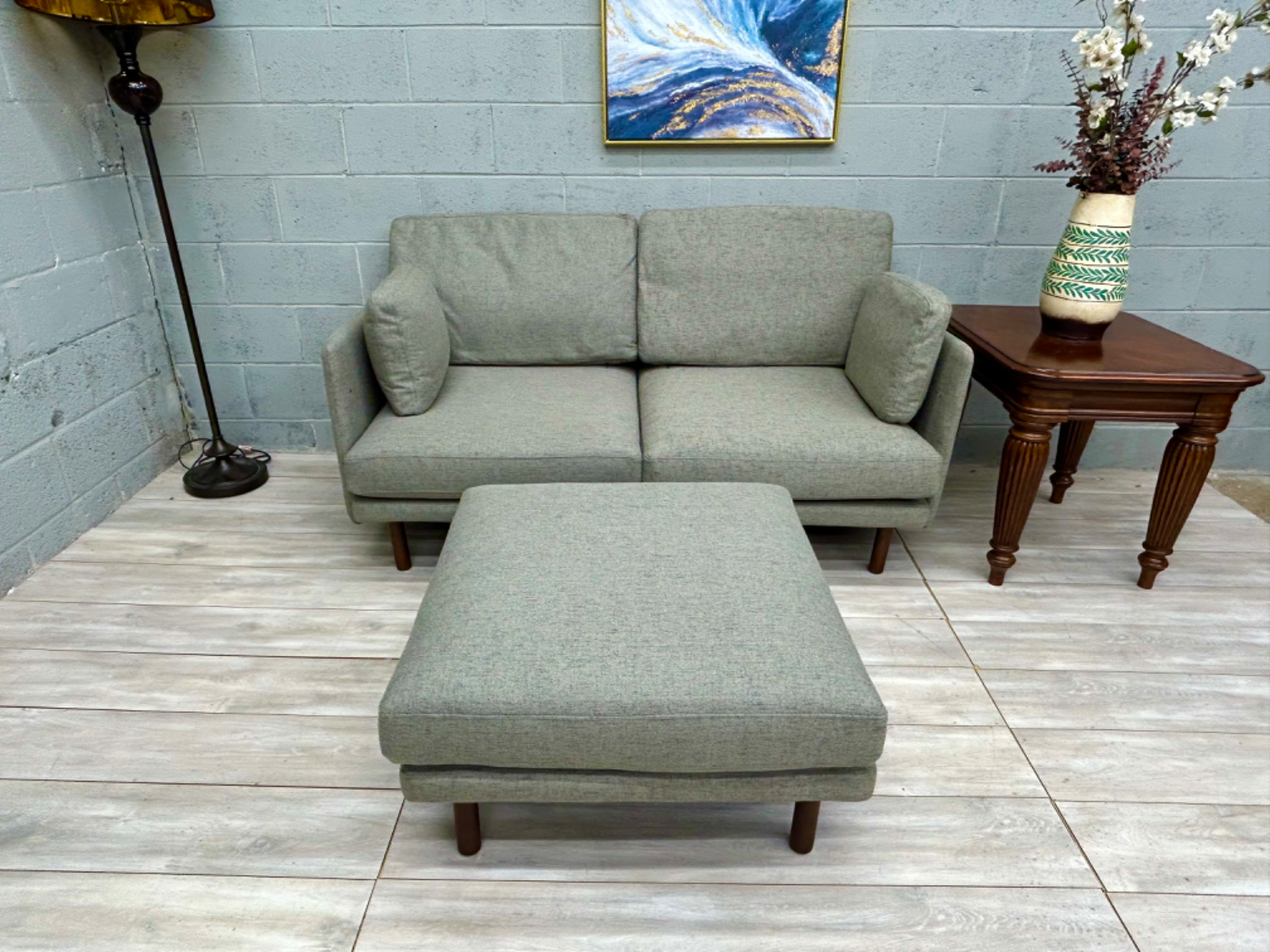 ( Free Delivery ) Burrow Field Green Sectional Couch with Ottoman Image #2 | Ivy Store