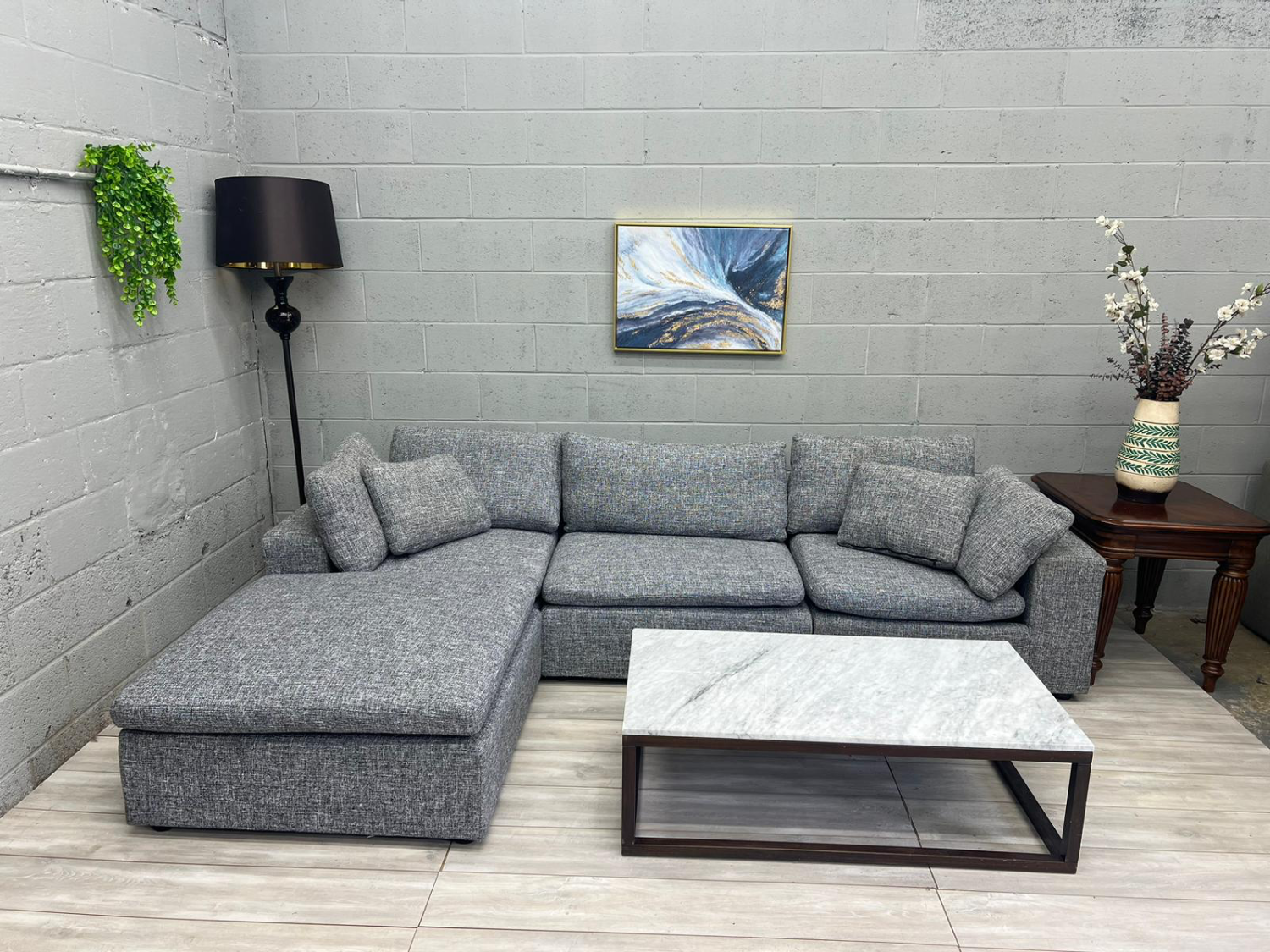 ( Free Delivery ) Sleek Gray Cloud Modular Sectional Couch image | Ivy Store