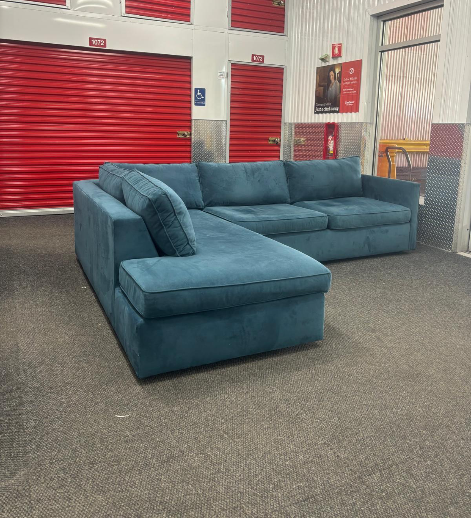 ( Free Delivery ) West Elm Harris Large Blue Sectional Couch Image #2 | Ivy Store