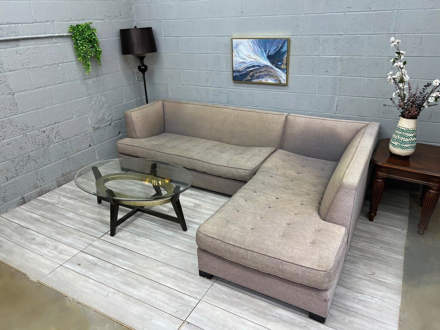 ( Free Delivery ) Mitchel Gold Large Light Beige Sectional Couch (COPY) Image #1 | Ivy Store