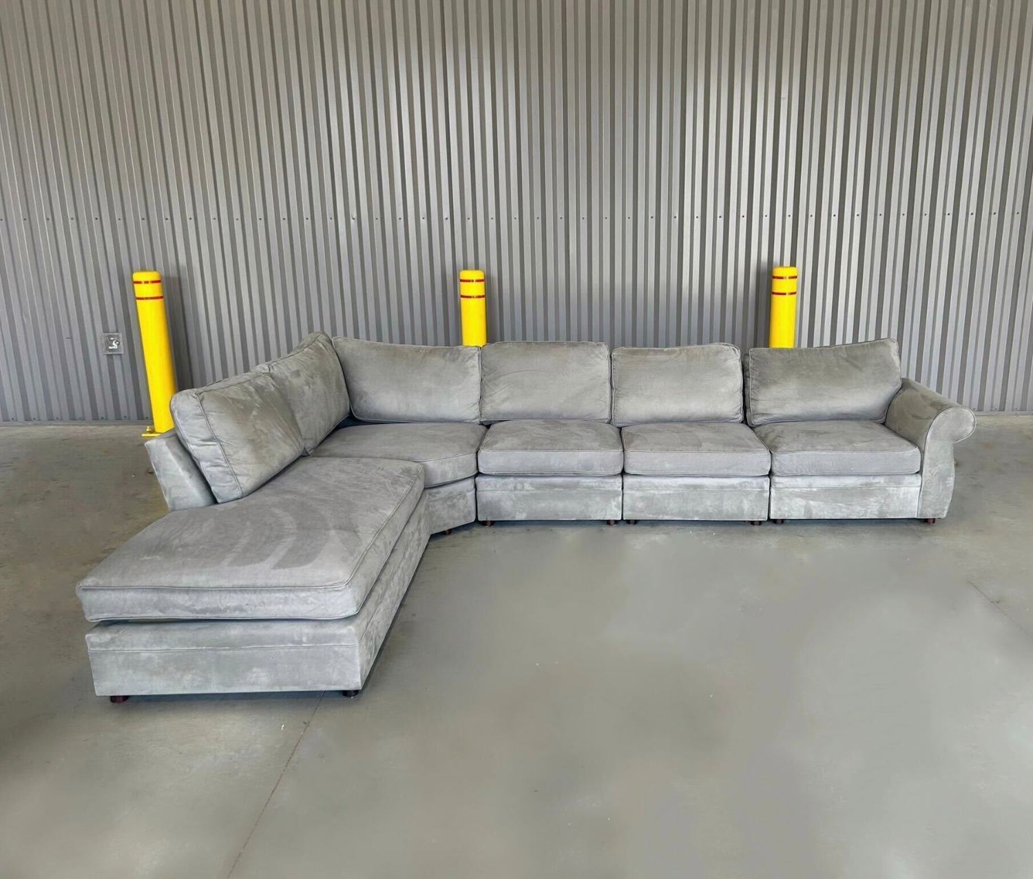 ( Free Delivery ) Pottery Barn Pearce Large Light Gray Sectional Couch image | Ivy Store