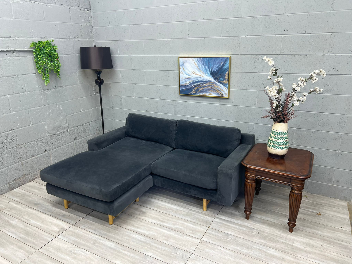 ( Free Delivery ) West Elm Eddy Dark Gray Sectional Couch image | Ivy Store