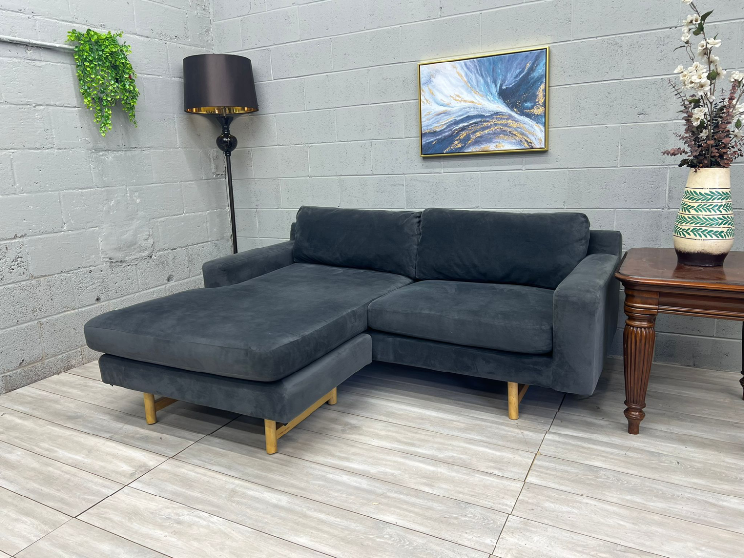 ( Free Delivery ) West Elm Eddy Dark Gray Sectional Couch image | Ivy Store