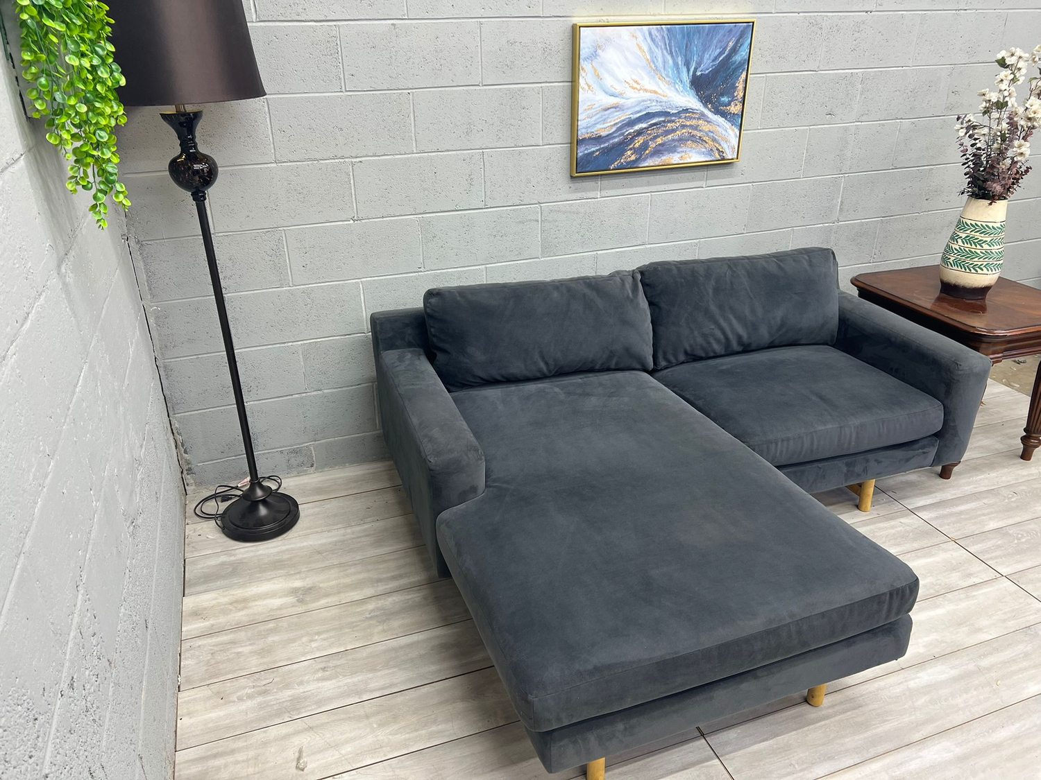 ( Free Delivery ) West Elm Eddy Dark Gray Sectional Couch image | Ivy Store