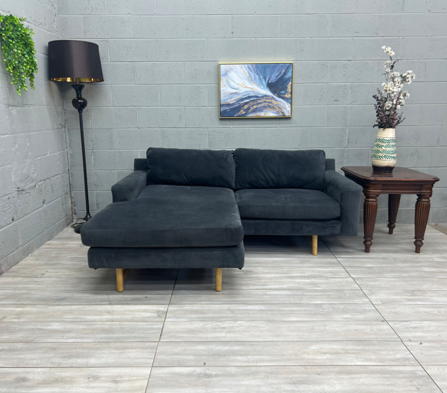 ( Free Delivery ) West Elm Eddy Dark Gray Sectional Couch image | Ivy Store