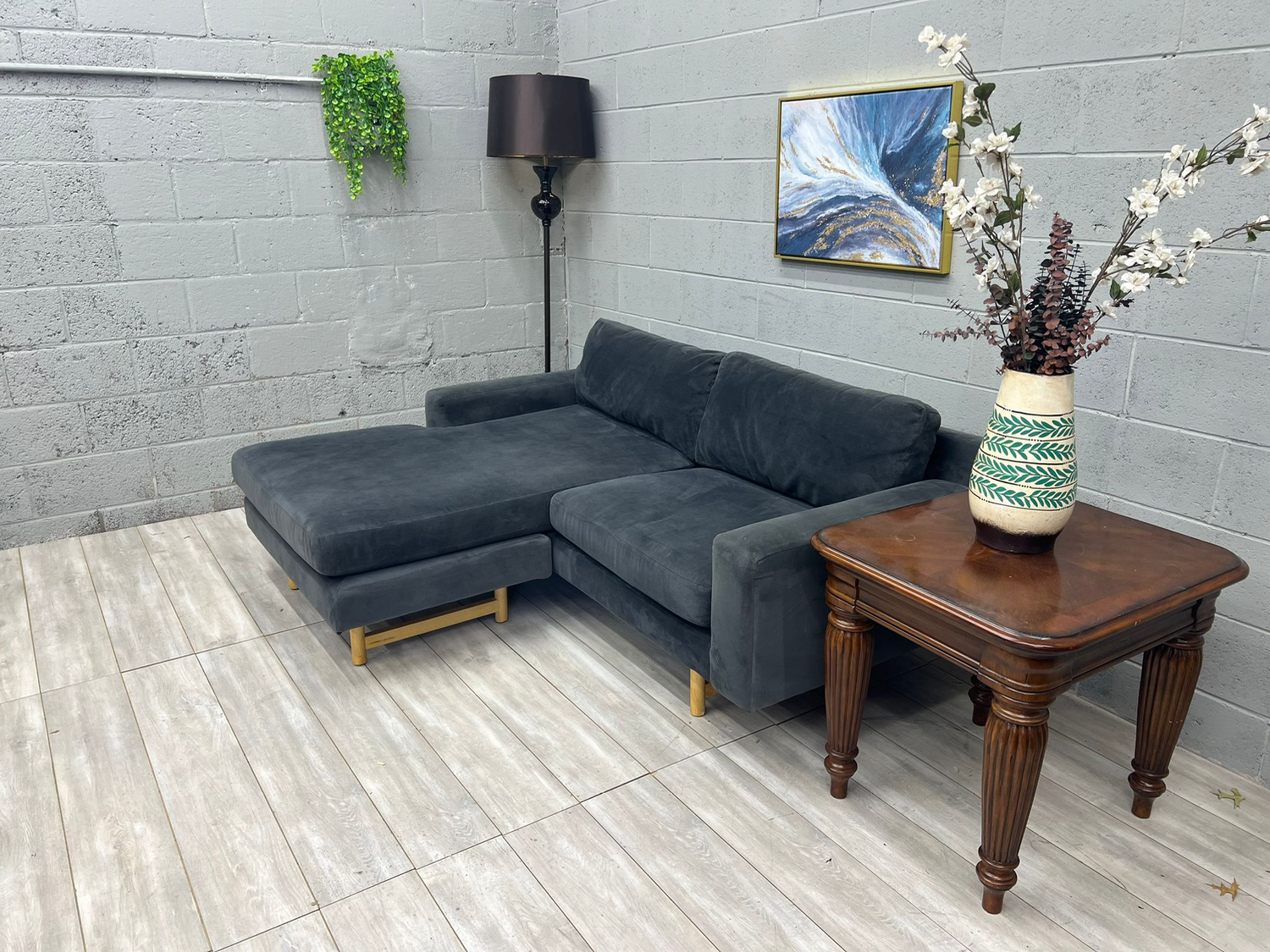 ( Free Delivery ) West Elm Eddy Dark Gray Sectional Couch image | Ivy Store